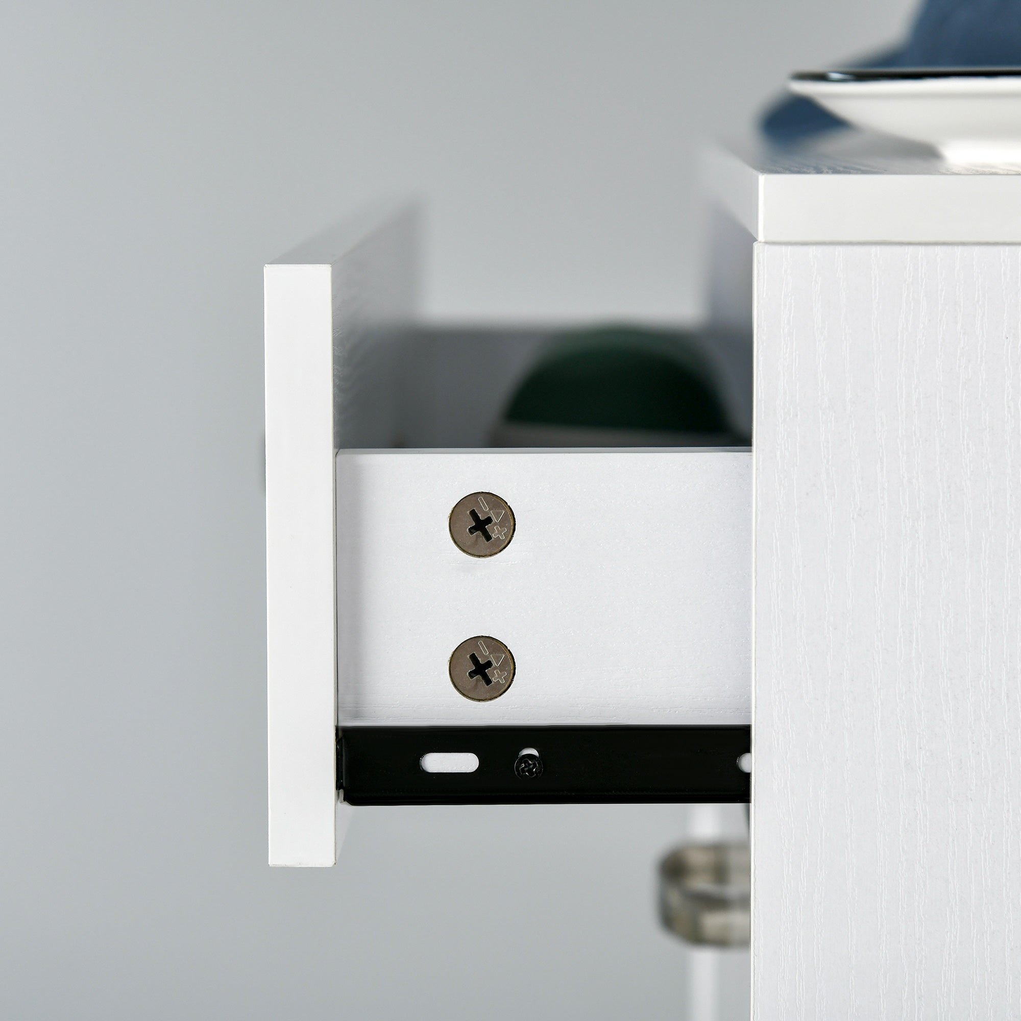 Meuble à Chaussures - 3 Portes abattantes et tiroir Coulissant - dim. 62L x 24l x 135H cm - poignées alu. Panneaux Particules Blanc