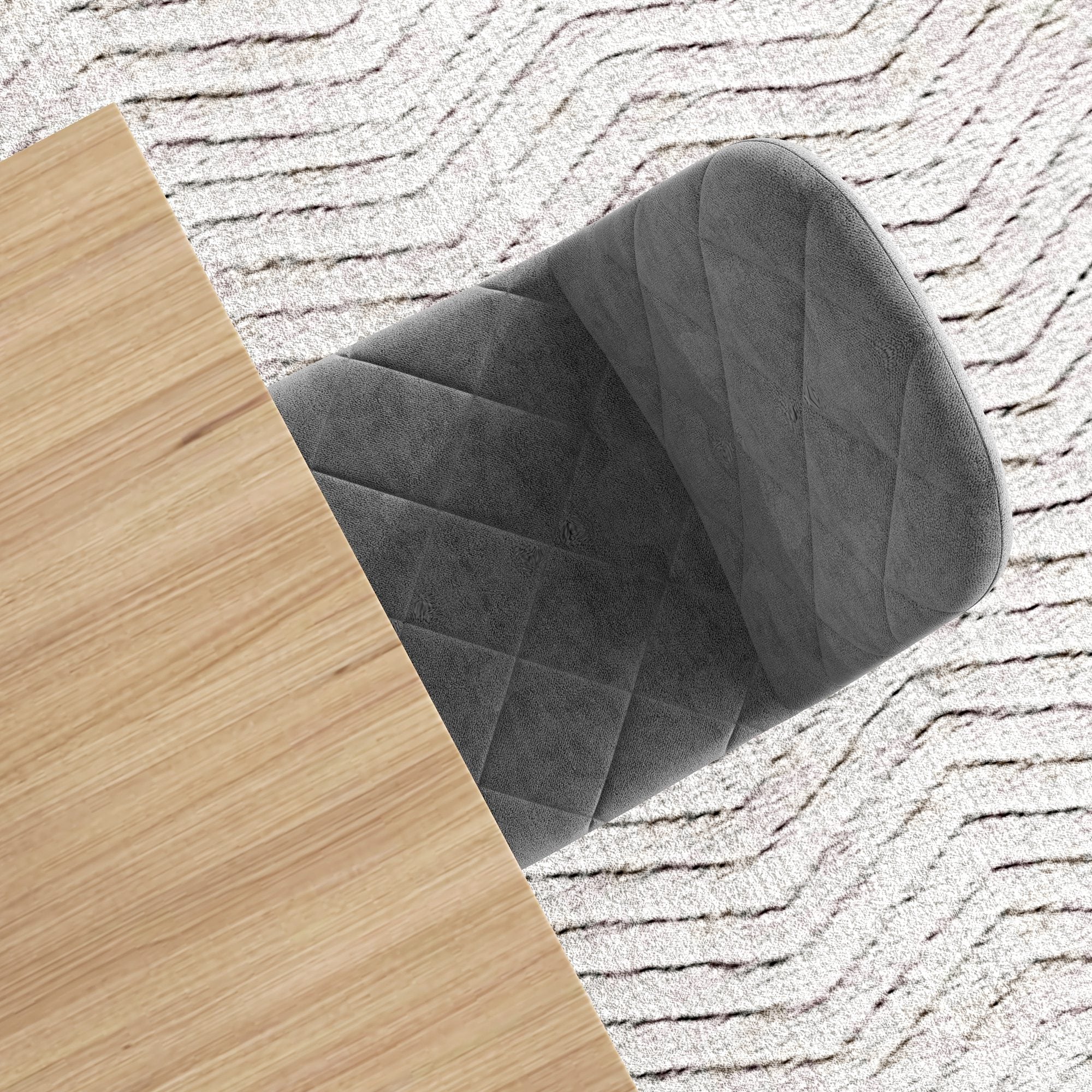 Lot de 4 chaises de salle à manger, chaises de cuisine rembourrées avec dossier haut, pieds en acier et tissu effet velours, pour salon, chambre, cuisine, gris