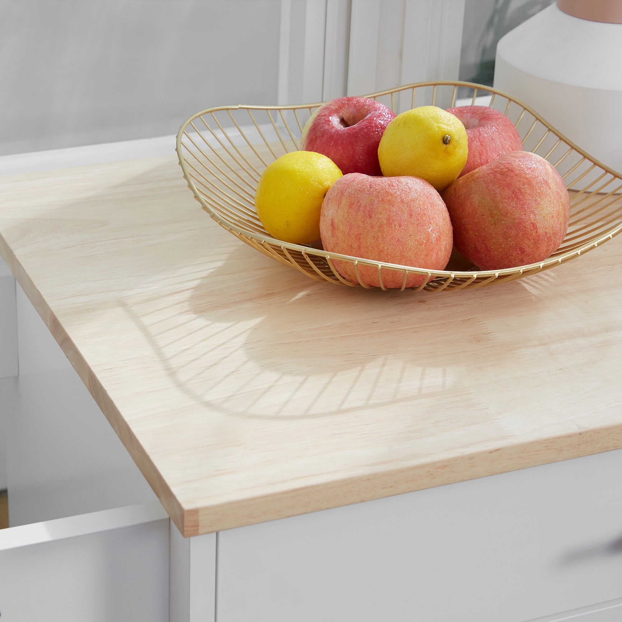 Desserte de cuisine sur roulettes chariot de service Ilot de cuisine avec tiroir de placard et porte-torchons - 83l x 45P x 91,5H cm blanc