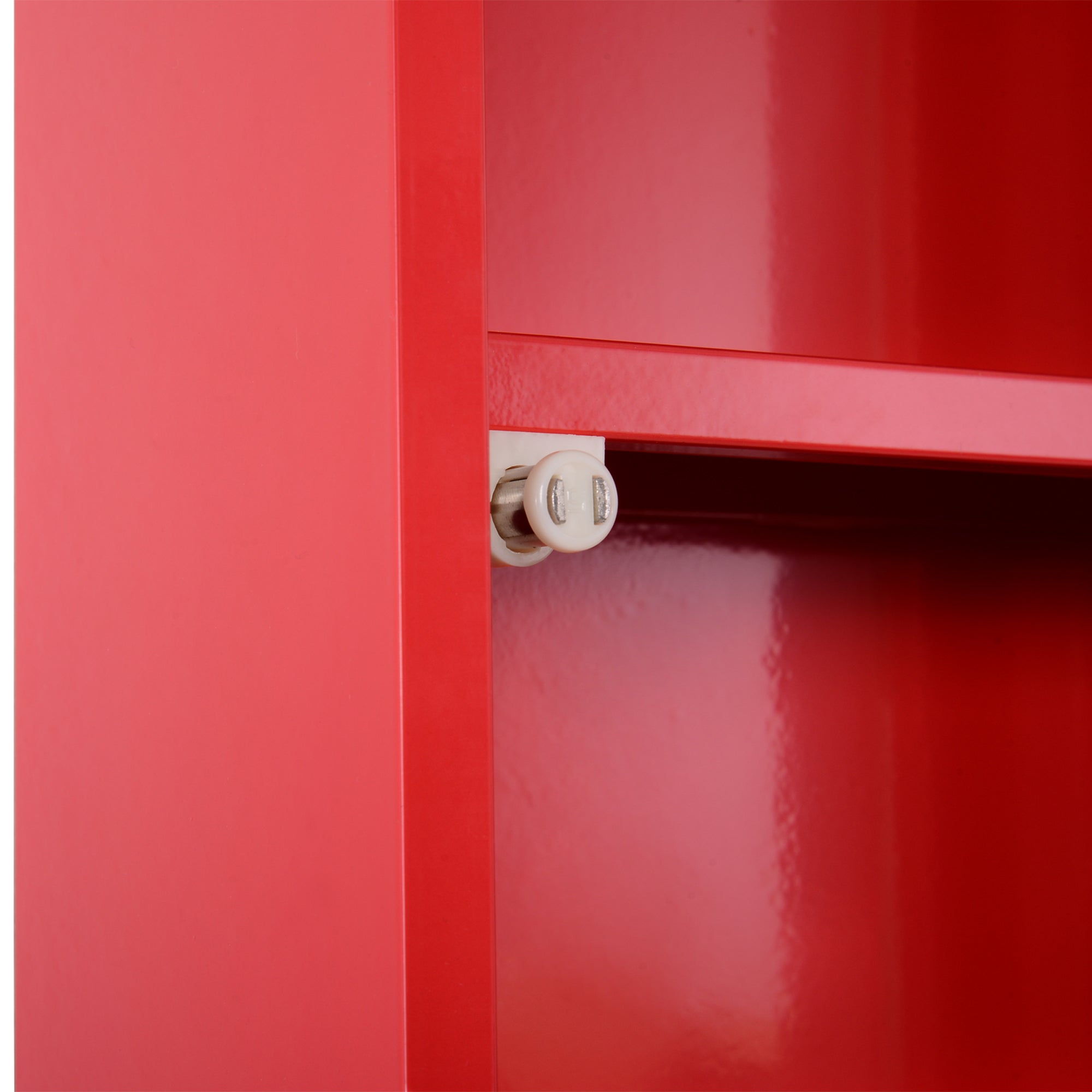 Armoire à Pharmacie 3 étagères 4 Niveaux verrouillable Porte Verre trempé dépoli Logo Croix 30L x 12l x 60H cm Acier Rouge