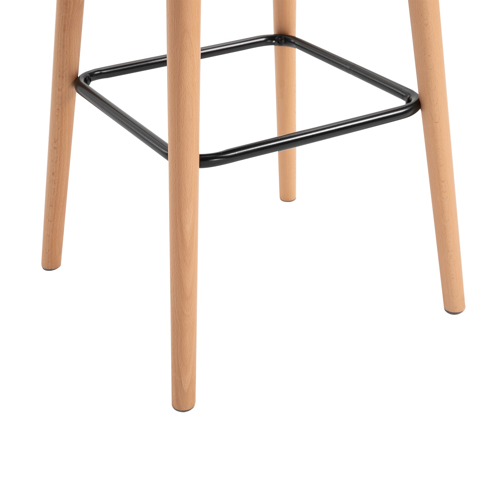 Tabourets de Bar Design scandinave - Lot de 2 tabourets de Bar Grand Confort avec Repose-Pieds et accoudoirs - Bois massif Lin Gris foncé