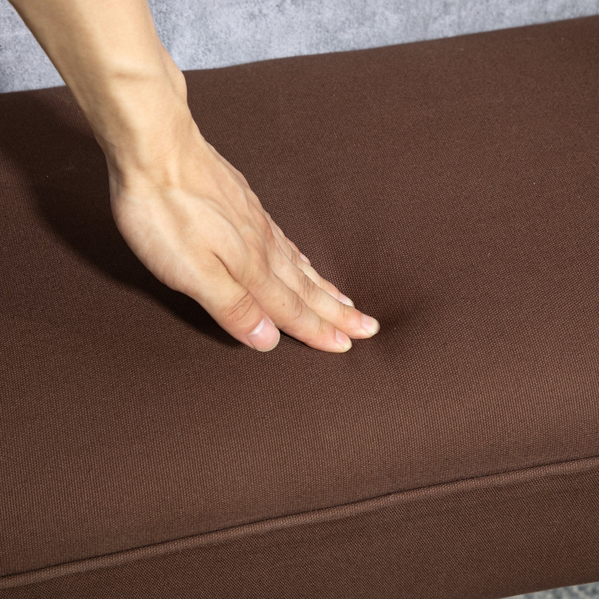 Banc Entrée Bout de Lit Rembourré pour Chambre à Coucher, Tissu à Voile, Marron, 102 x 36 x 51 cm