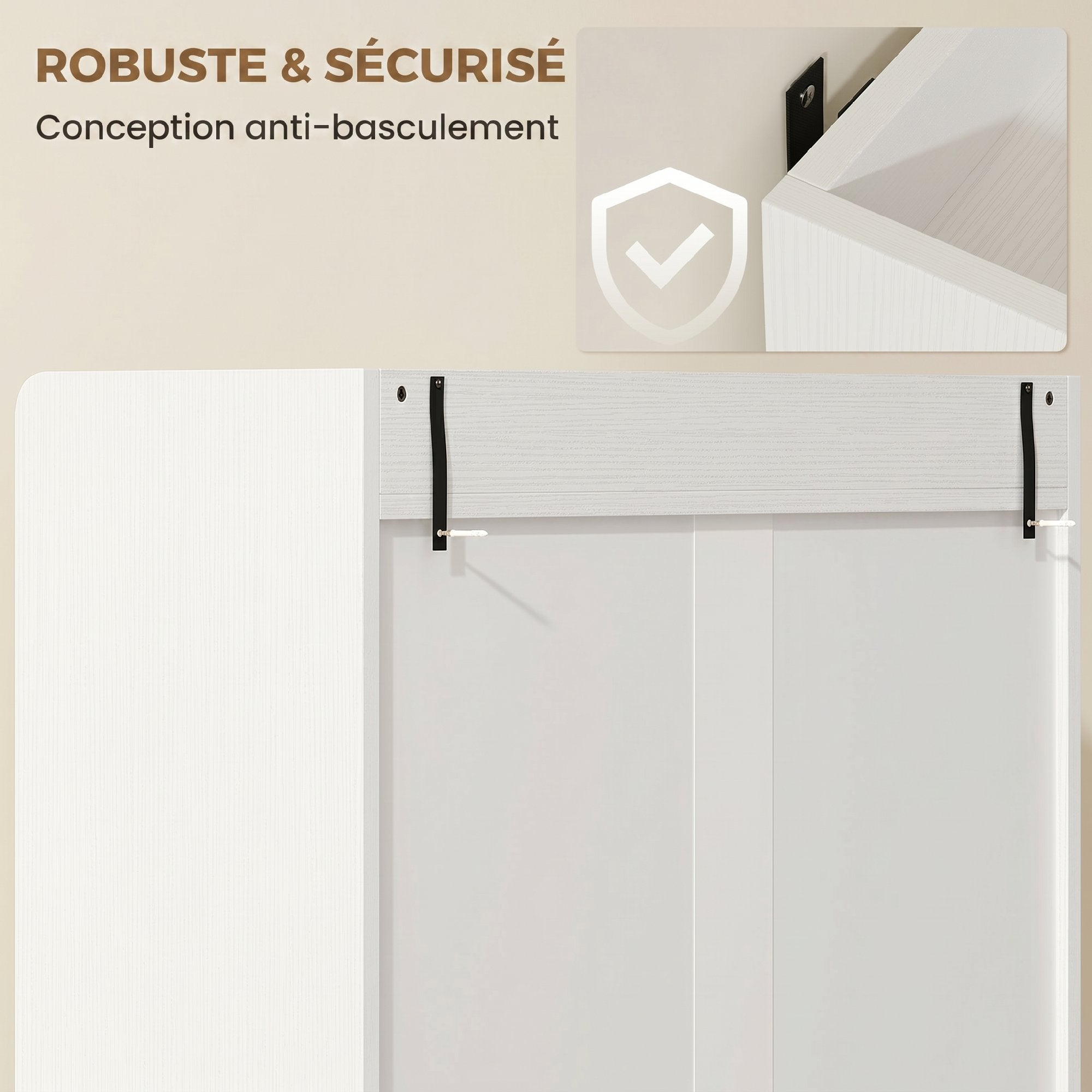 Meuble à chaussures 12 paires, armoire à chaussures étroite avec 2 tiroirs rabattables, étagères réglables et plateau supérieur, pieds en bois d'hévéa, pour couloir, entrée, 70x30x120cm, blanc