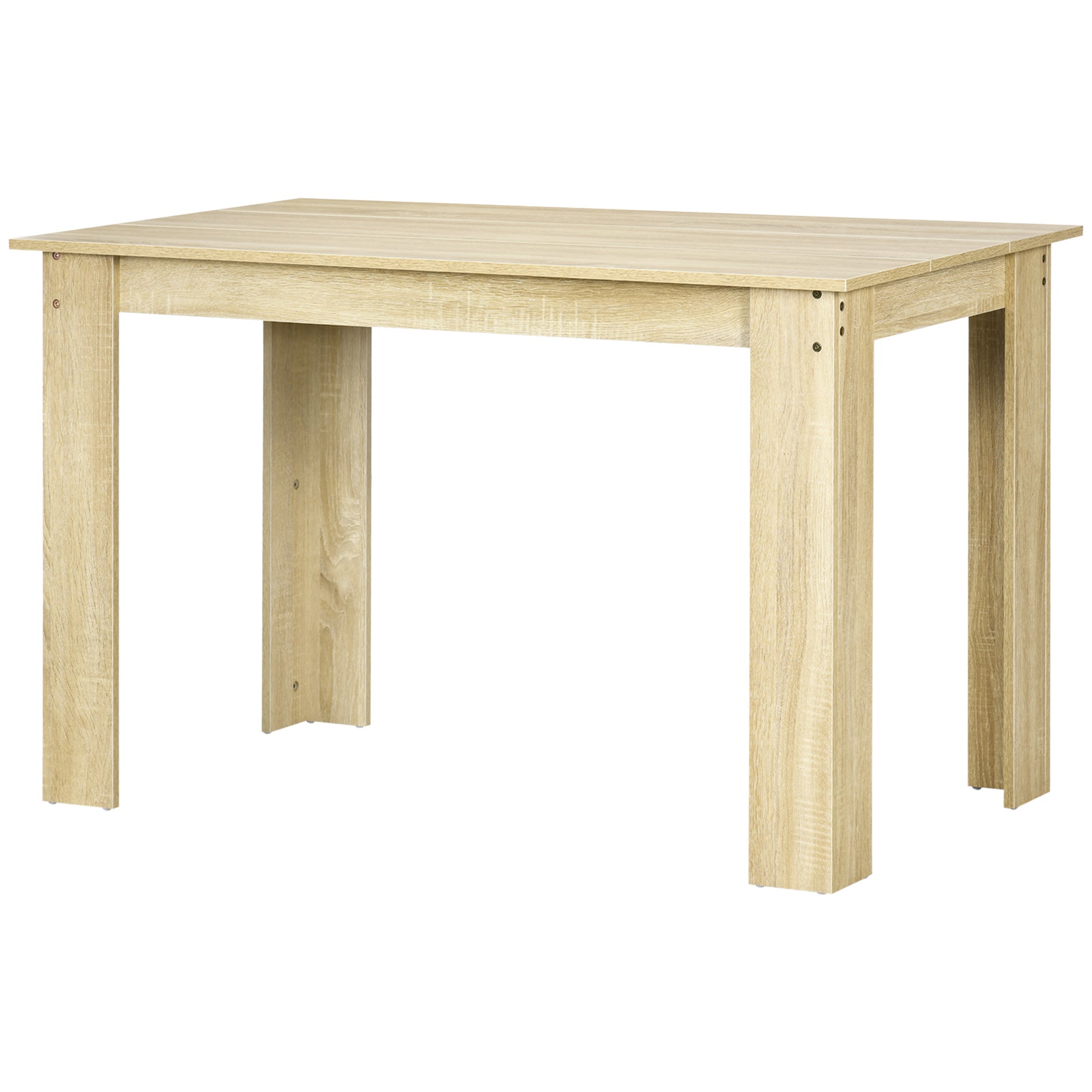 Table à manger rectangulaire pour 4 à 6 personnes, table de cuisine, 120 x 69 x 75 cm, style moderne, pieds triangulaires plus stable, chêne