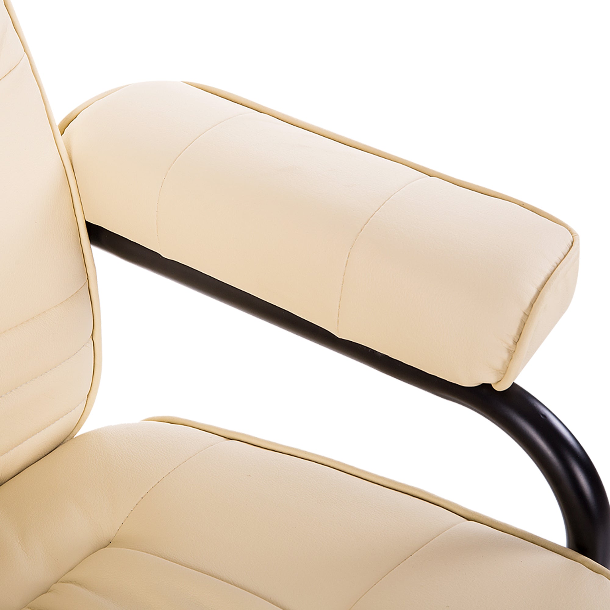 Fauteuil de Massage et Relaxation électrique pivotant inclinable avec Repose-Pied revêtement synthétique Beige