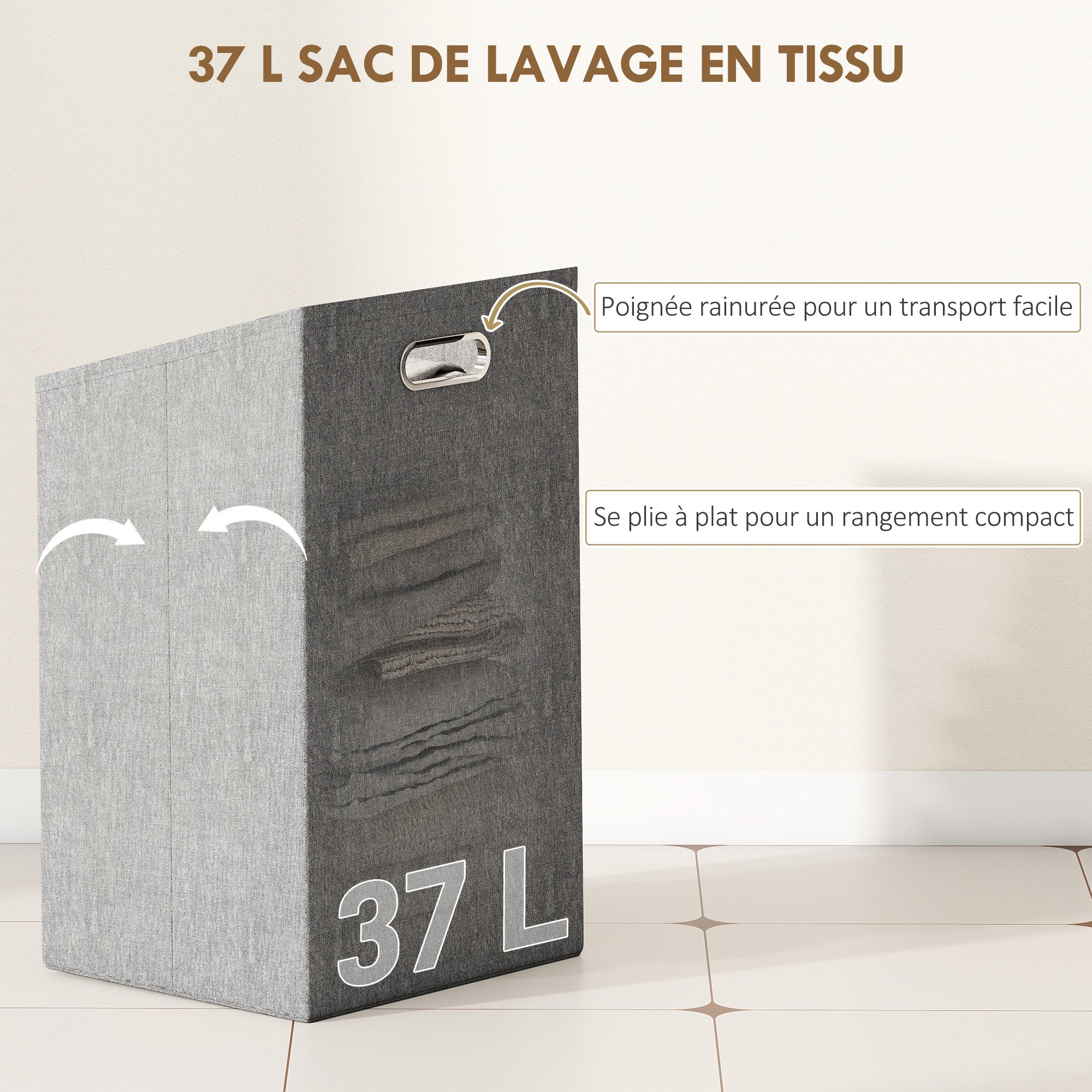 Meuble de rangement à linge en bambou, meuble de salle de bain avec étagère, panier à linge basculant, porte à lattes et sac de rangement amovible, 40 x 30 x 95 cm, effet bois naturel