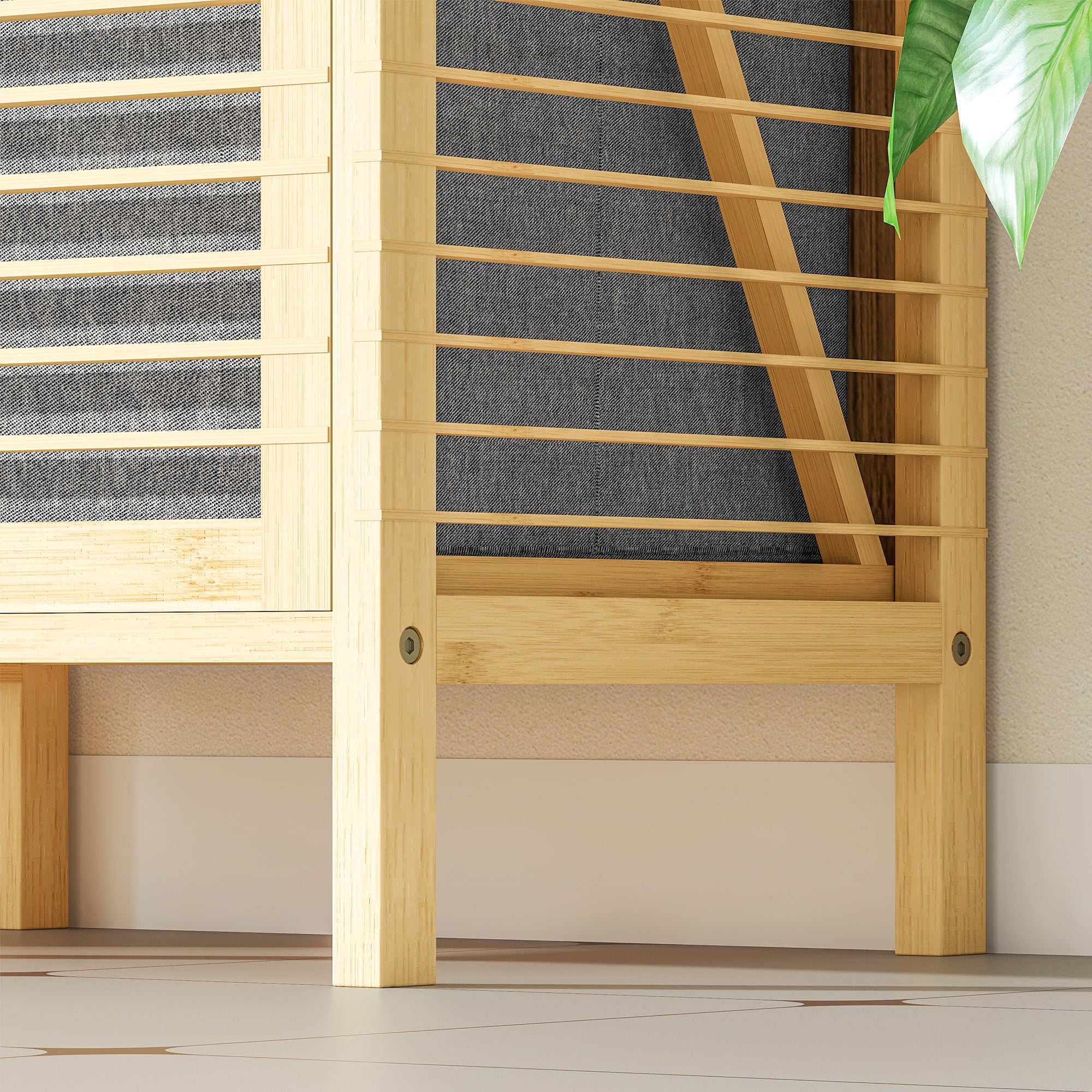 Meuble de rangement à linge en bambou, meuble de salle de bain avec étagère, panier à linge basculant, porte à lattes et sac de rangement amovible, 40 x 30 x 95 cm, effet bois naturel