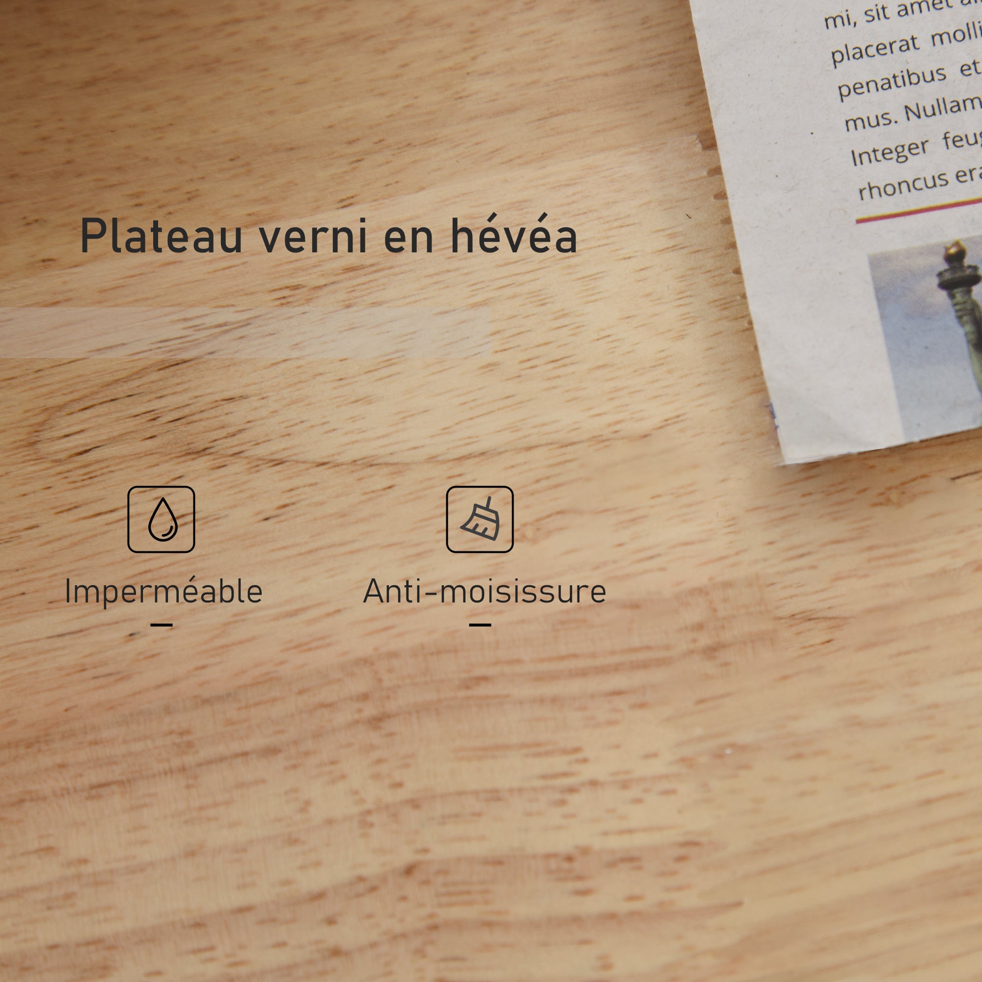 Desserte de cuisine ilôt cuisine avec plan de travail étagère range-bouteilles porte-torchons 2 tiroirs placard 2 portes MDF blanc hévéa