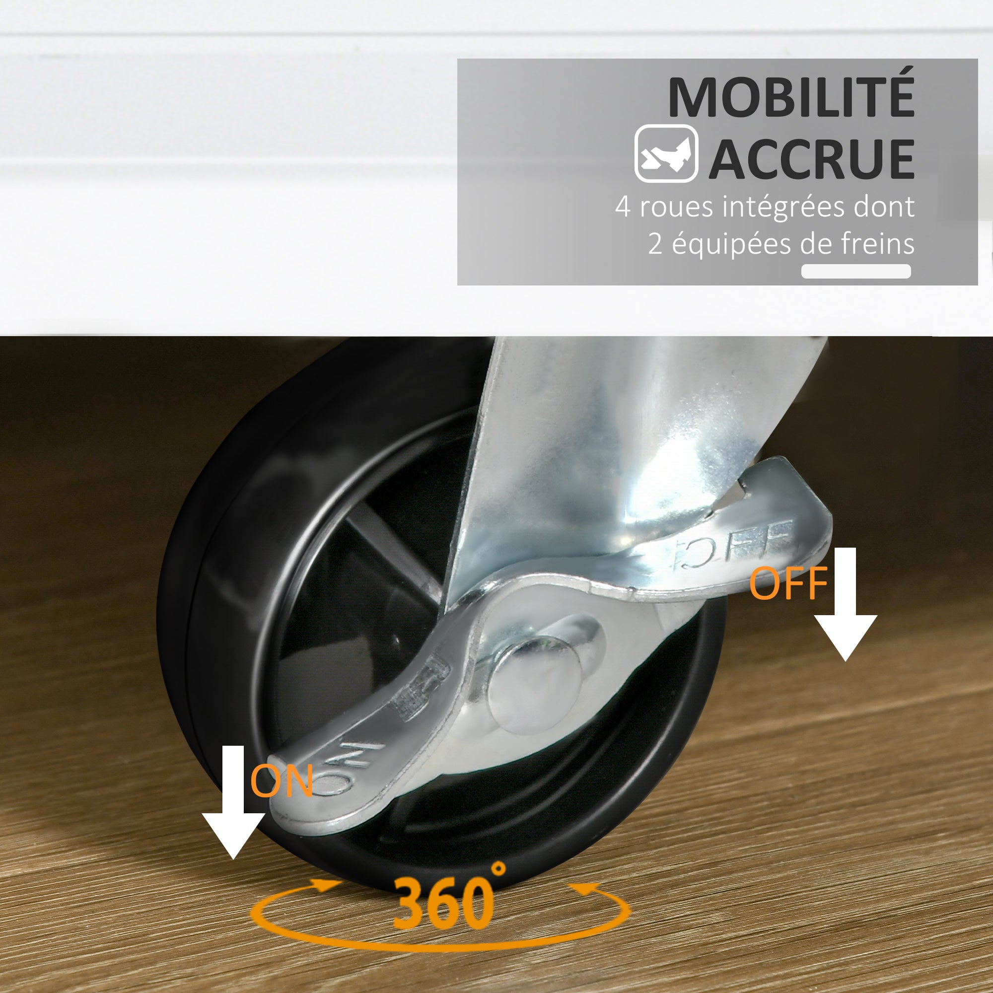 Desserte de cuisine ilôt cuisine avec plan de travail étagère range-bouteilles porte-torchons 2 tiroirs placard 2 portes MDF blanc hévéa