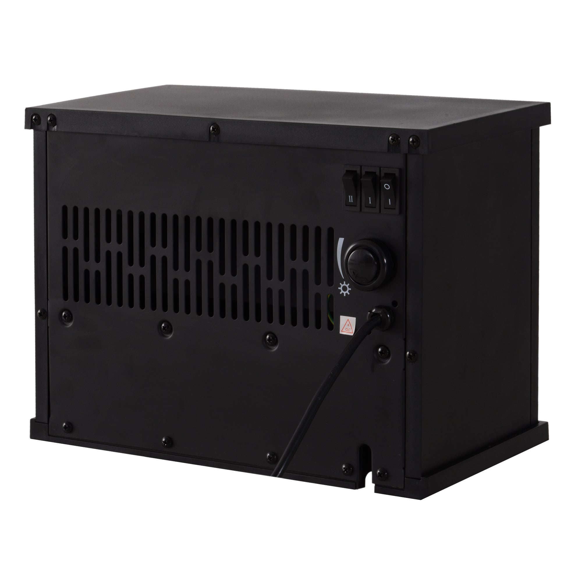 Cheminée électrique à Effet de Flamme poêle Style Contemporain Thermostat 600-1200 W Noir