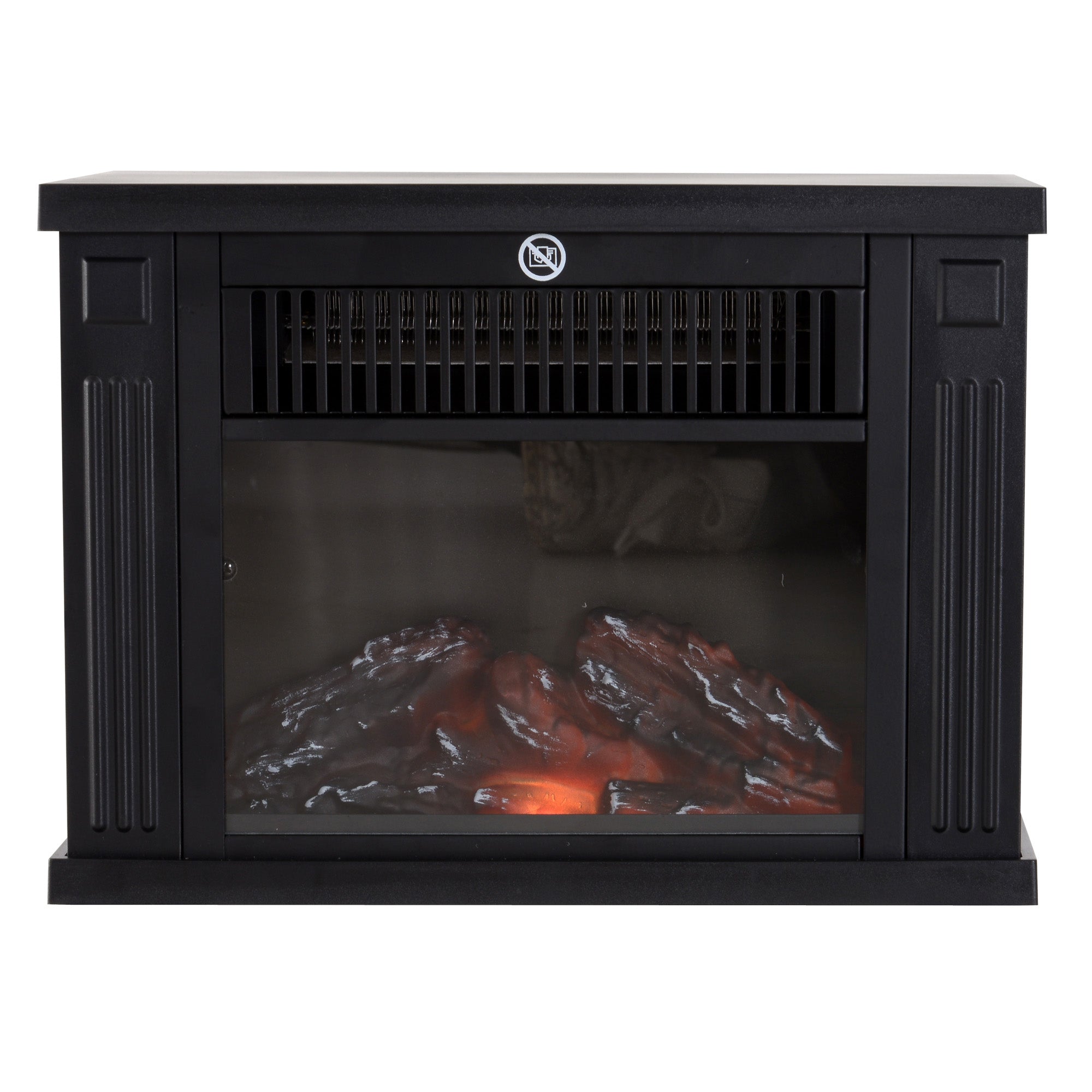 Cheminée électrique à Effet de Flamme poêle Style Contemporain Thermostat 600-1200 W Noir