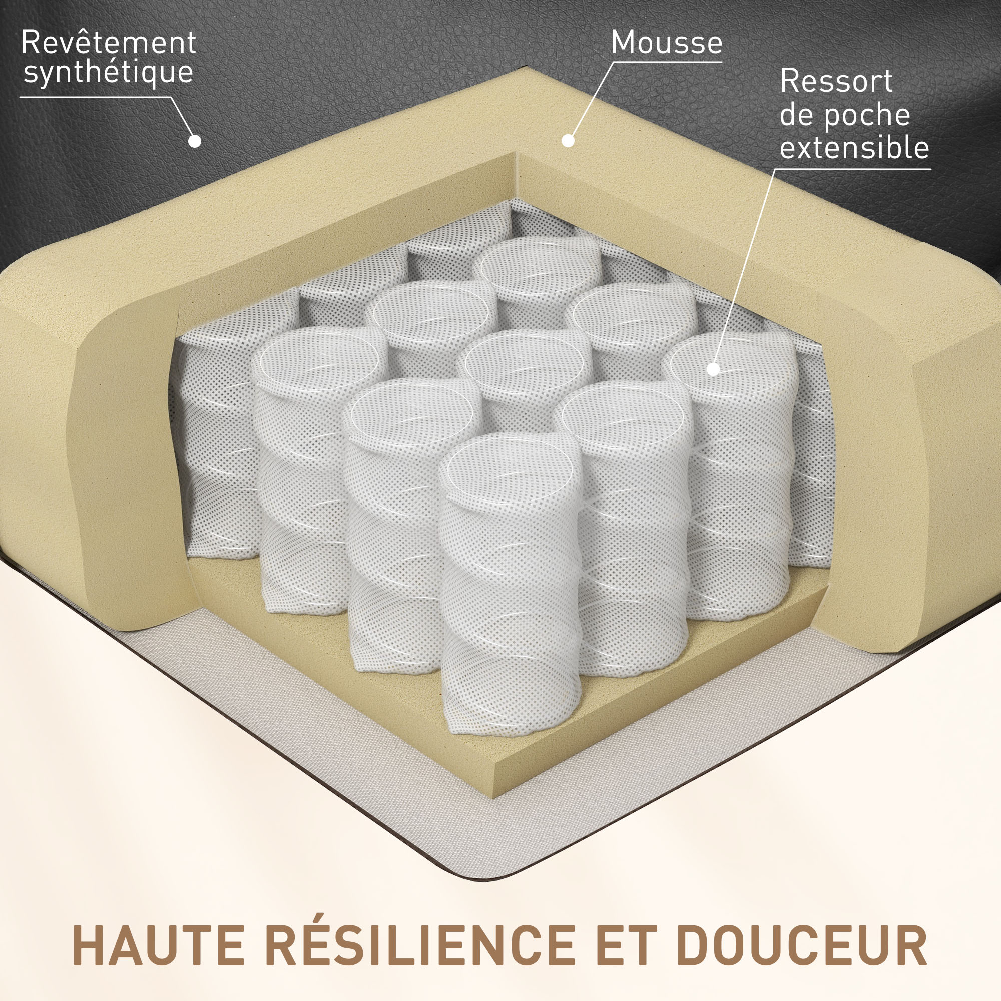 Fauteuil de massage inclinable, fauteuil de relaxation, dossier et repose-pieds réglable manuellement, fonction bascule, télécommande, pivotant à 360°, porte-gobelets et poches latérales, noir