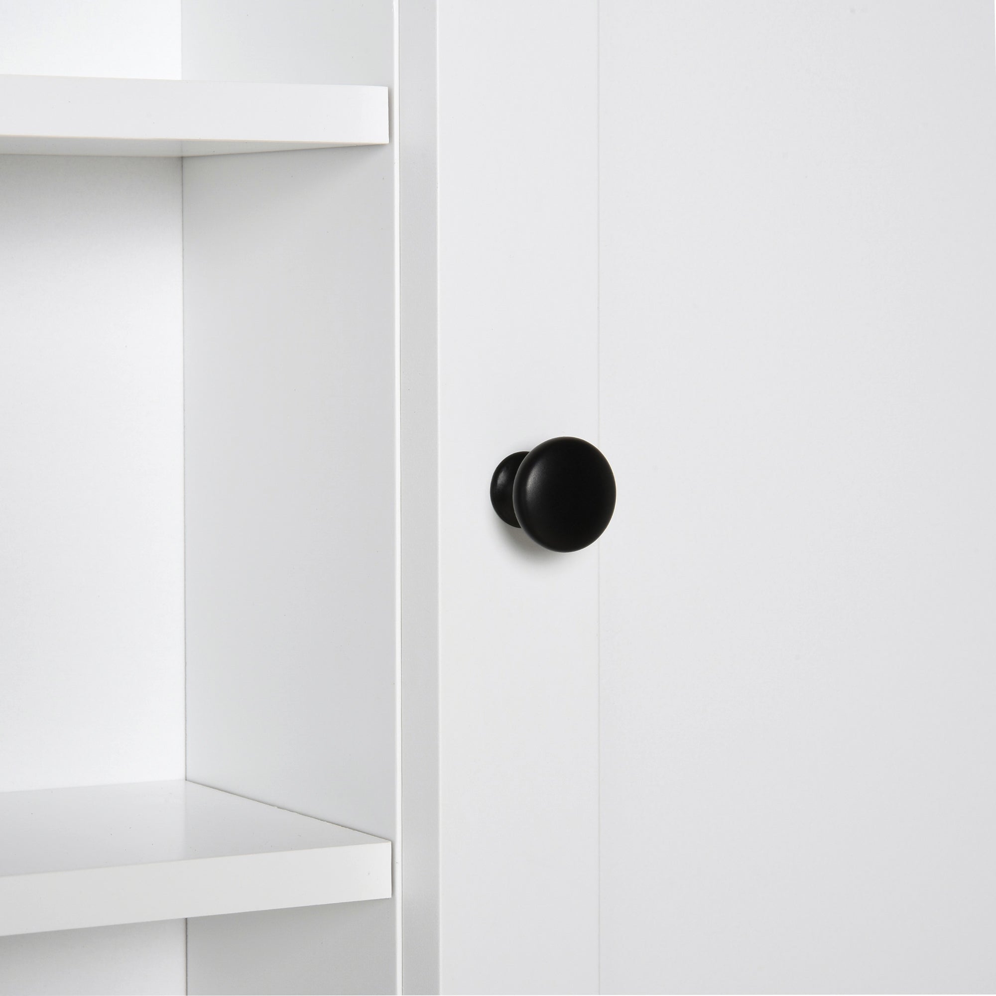 Armoire Murale de Salle de Bain Meuble Suspendu WC Placard 1 Porte 3 niches dim. 53L x 14,5l x 50,5H cm en bois Blanc