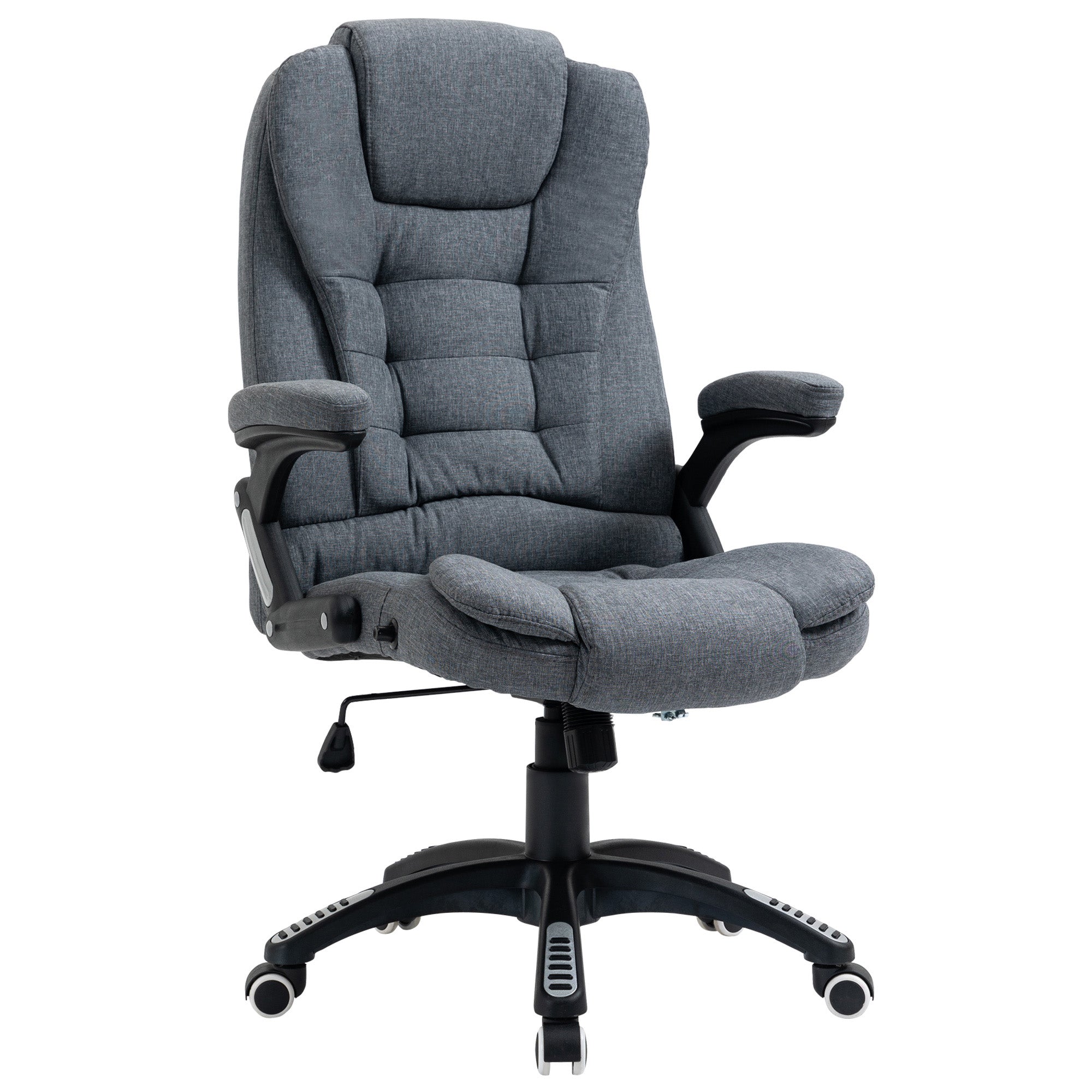 Fauteuil de bureau chaise pour ordinateur ergonomique dossier inclinable assise pivotant hauteur réglable accoudoir rembourré gris