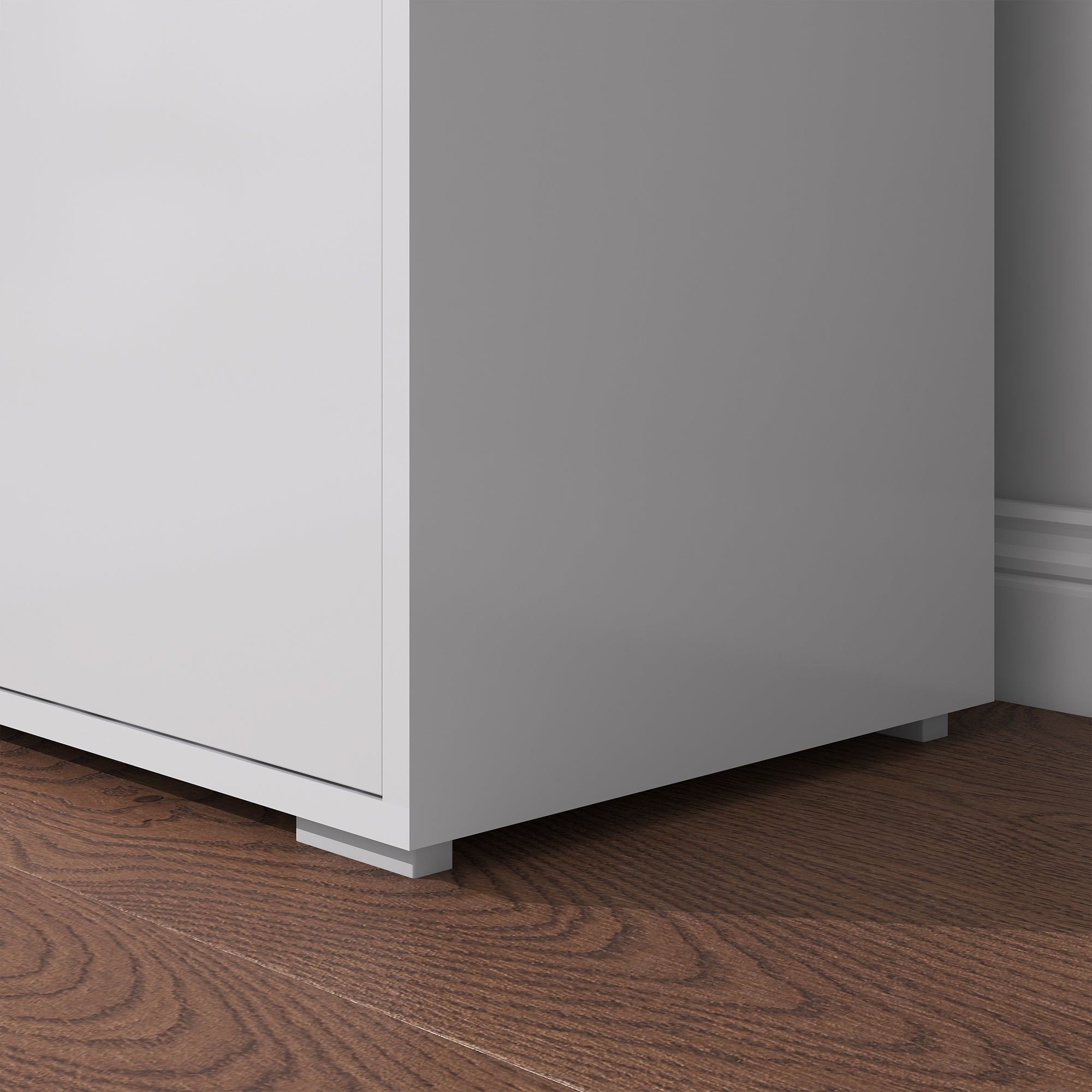 Meuble de rangement buffet commode armoire de rangement avec 2 tiroirs et 2 placards à portes, étagères réglables, pour salon, cuisine, chambre, 79 x 36 x 74 cm blanc brillant