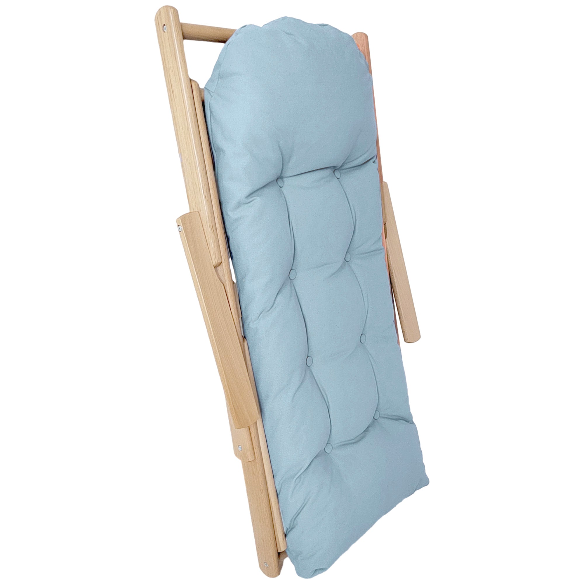 Fauteuil Chaise de Salon Pliable et inclinable en Bois Fauteuil Relax Confortable avec Coussin capitonné épais - 71 x 89 x 96 cm gris