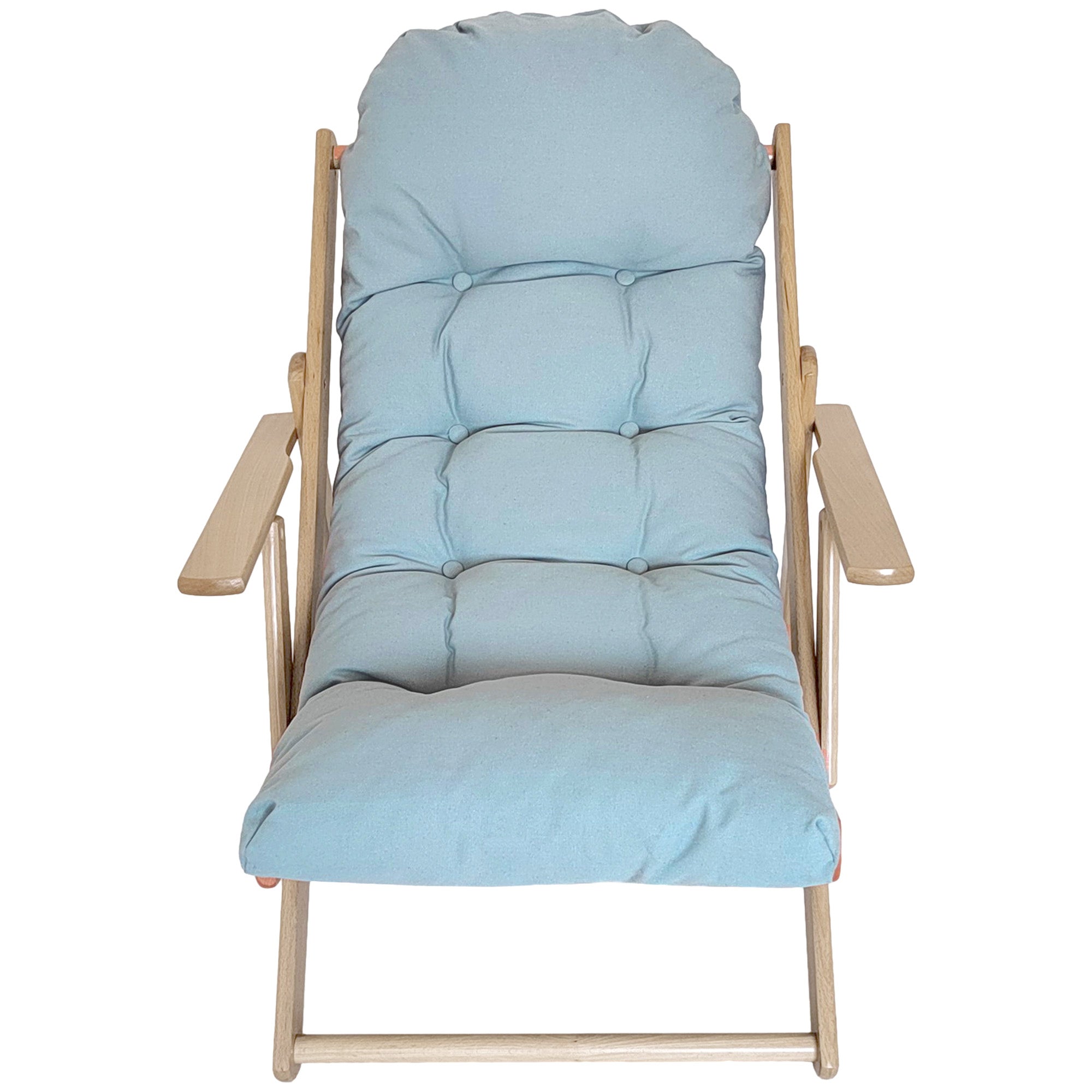 Fauteuil Chaise de Salon Pliable et inclinable en Bois Fauteuil Relax Confortable avec Coussin capitonné épais - 71 x 89 x 96 cm gris