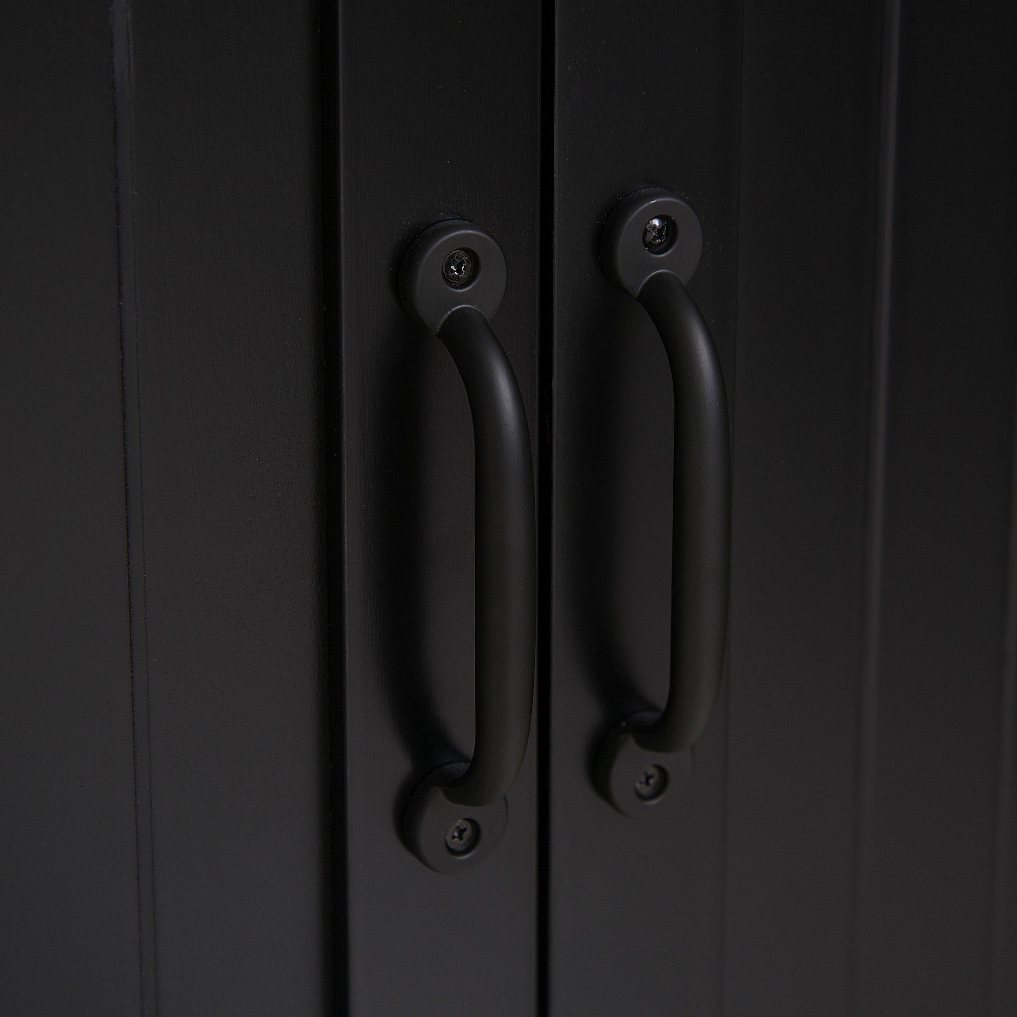 Buffet de cuisine armoire de cuisine contemporaine multi-rangements 2 placards 3 étagères MDF panneaux particules noir