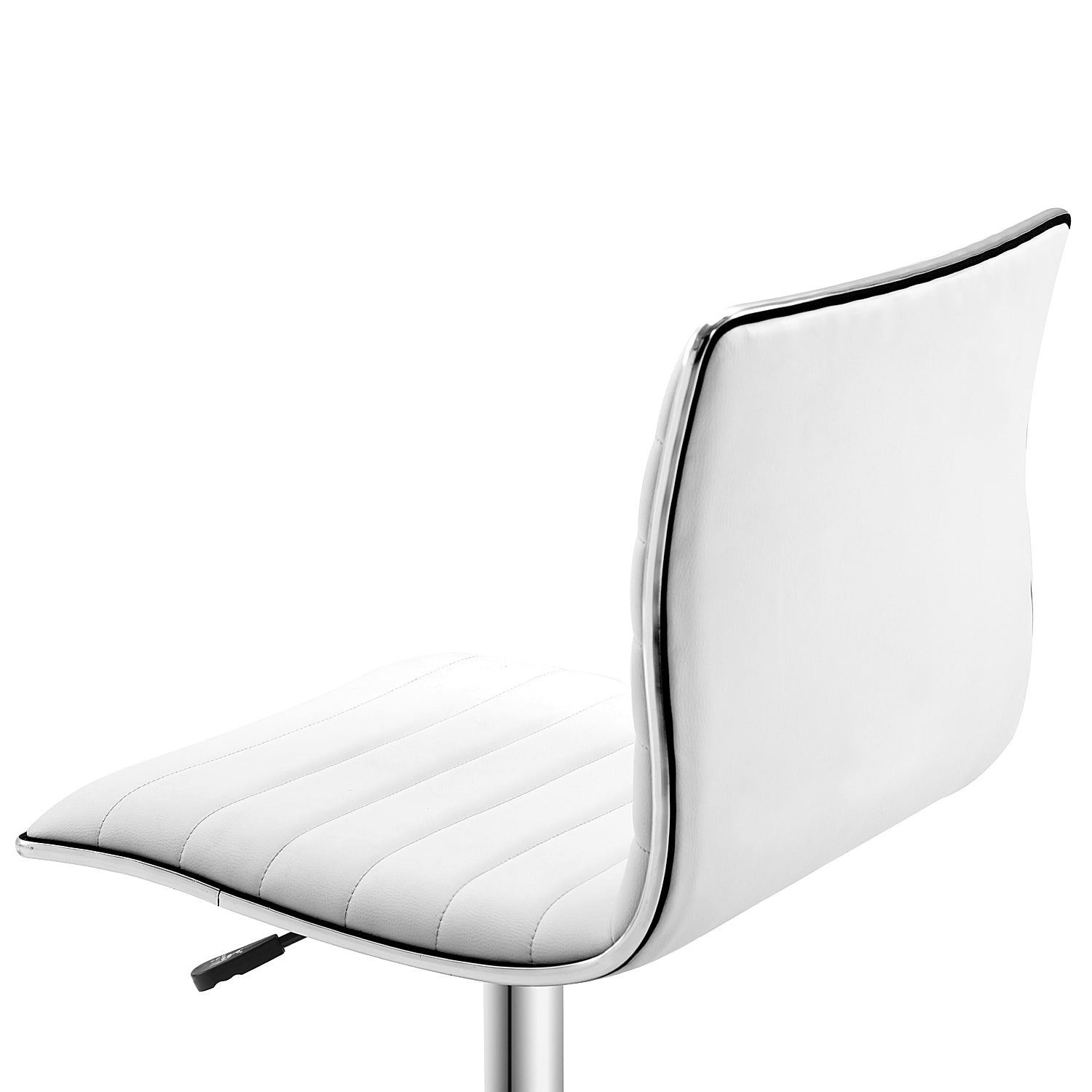 Chaise de bureau sans accoudoirs, fauteuil de bureau ergonomique, hauteur réglable, assise et dossier rembourrés et pivotant 360°, chaise d'ordinateur en similicuir pour bureau, chambre, blanc