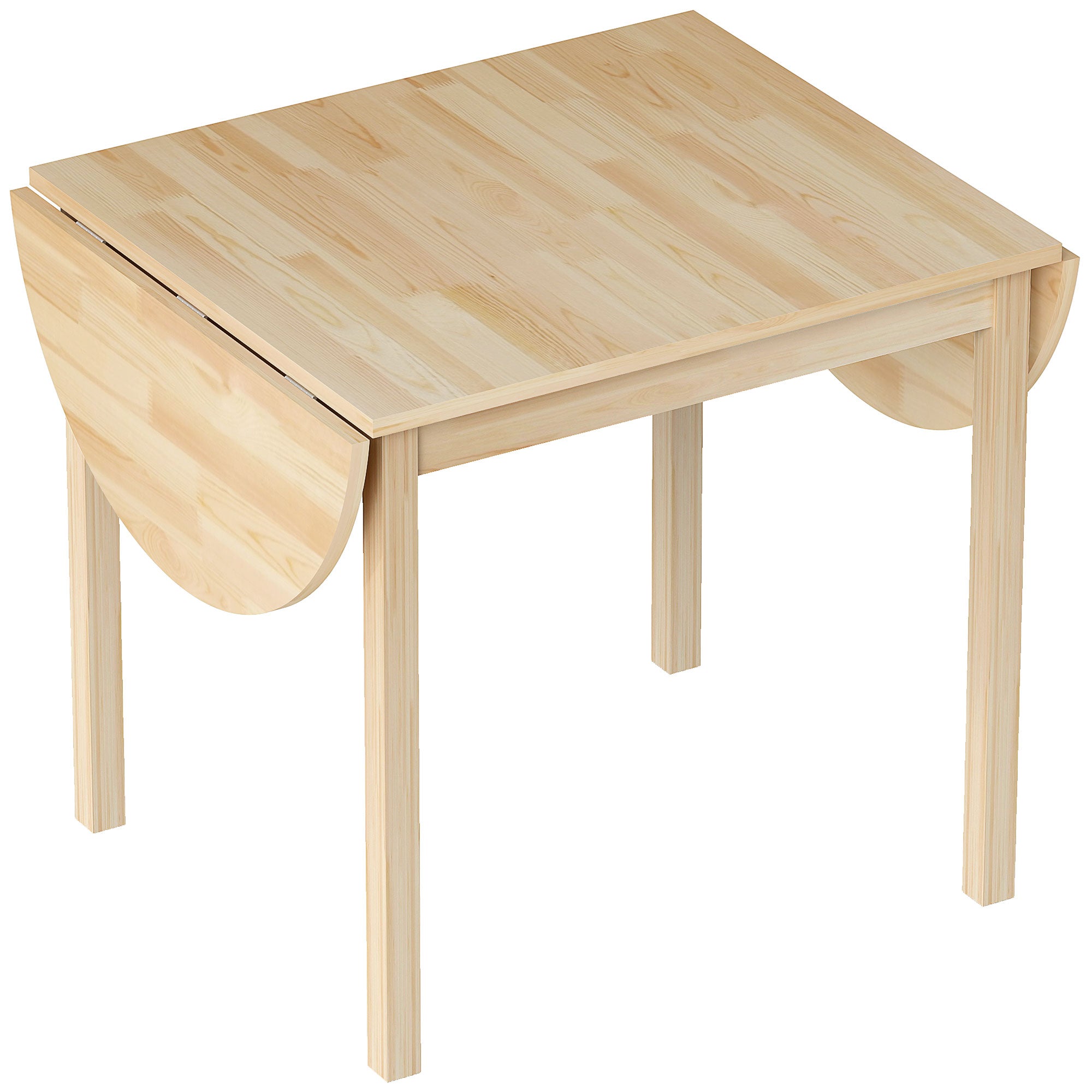 Table de salle à manger pliante pour 4-6 personnes en bois massif 2 abattants - table ovale extensible - peu encombrante, pour petit espace, 140L x 70l x 75H cm