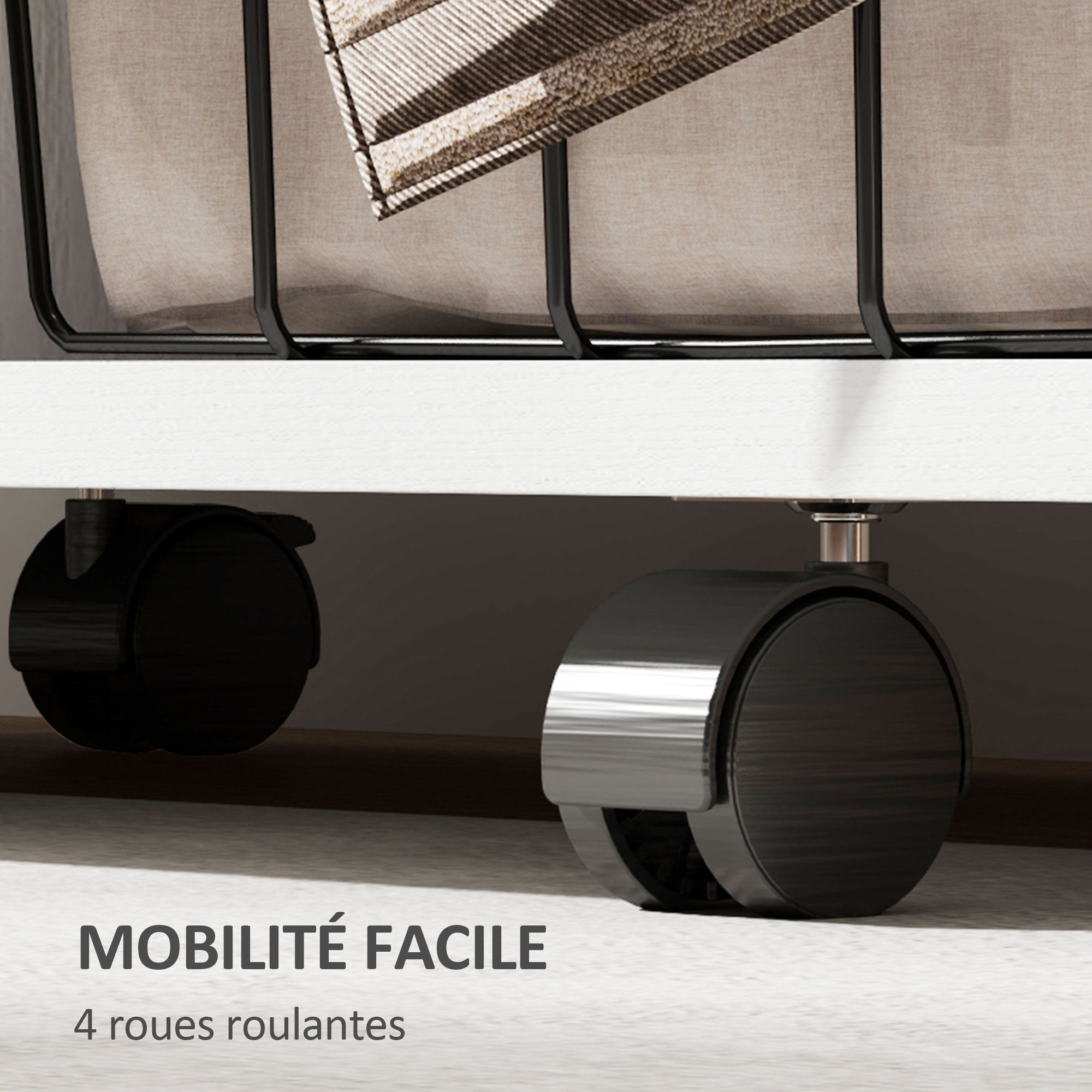 Armoire penderie meuble de rangement mobile 4 roulettes avec tringle à vêtements et étagères ouvertes, penderie vêtement dressing roulant pour chambre à coucher, dim. 80 x 40 x 128 cm, blanc