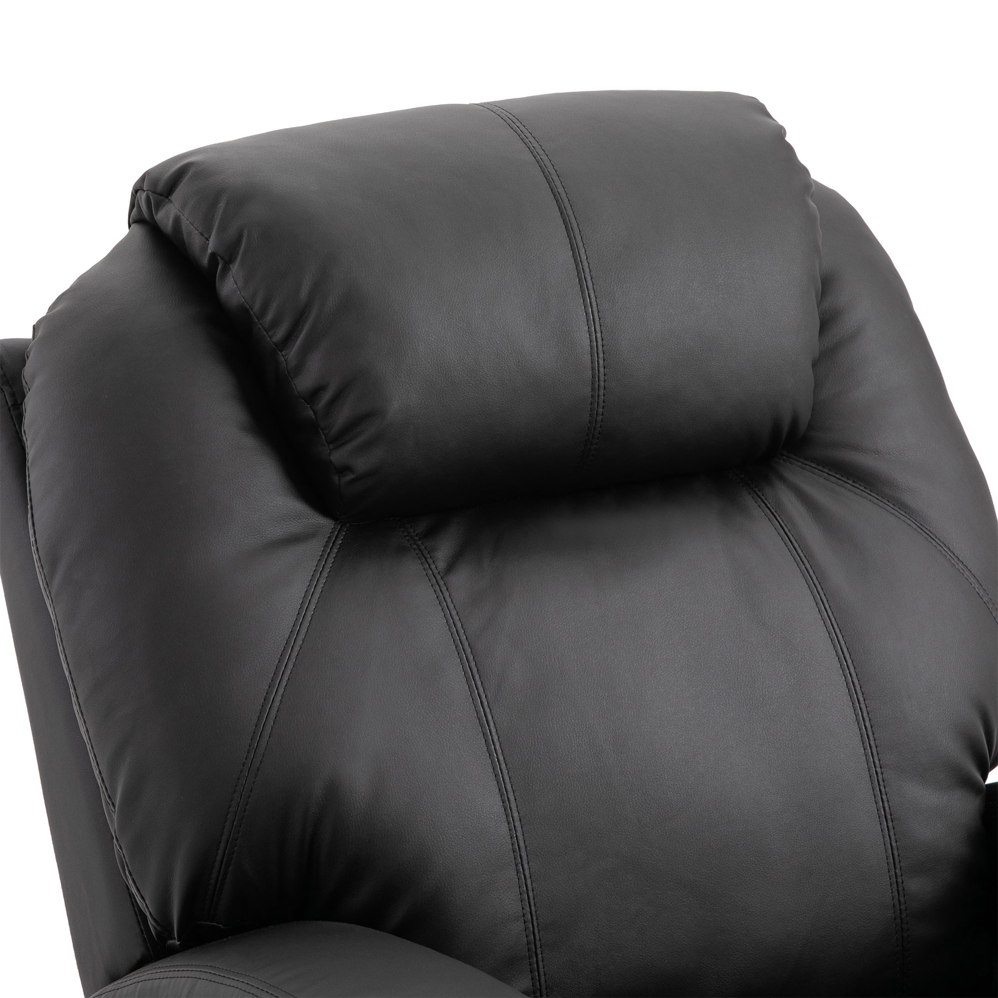 Fauteuil de Massage Inclinable, Chaise de Relaxation avec dossier et repose-pied électrique réglables revêtement synthétique pour Salon, Chambre, Cinéma Maison Noir