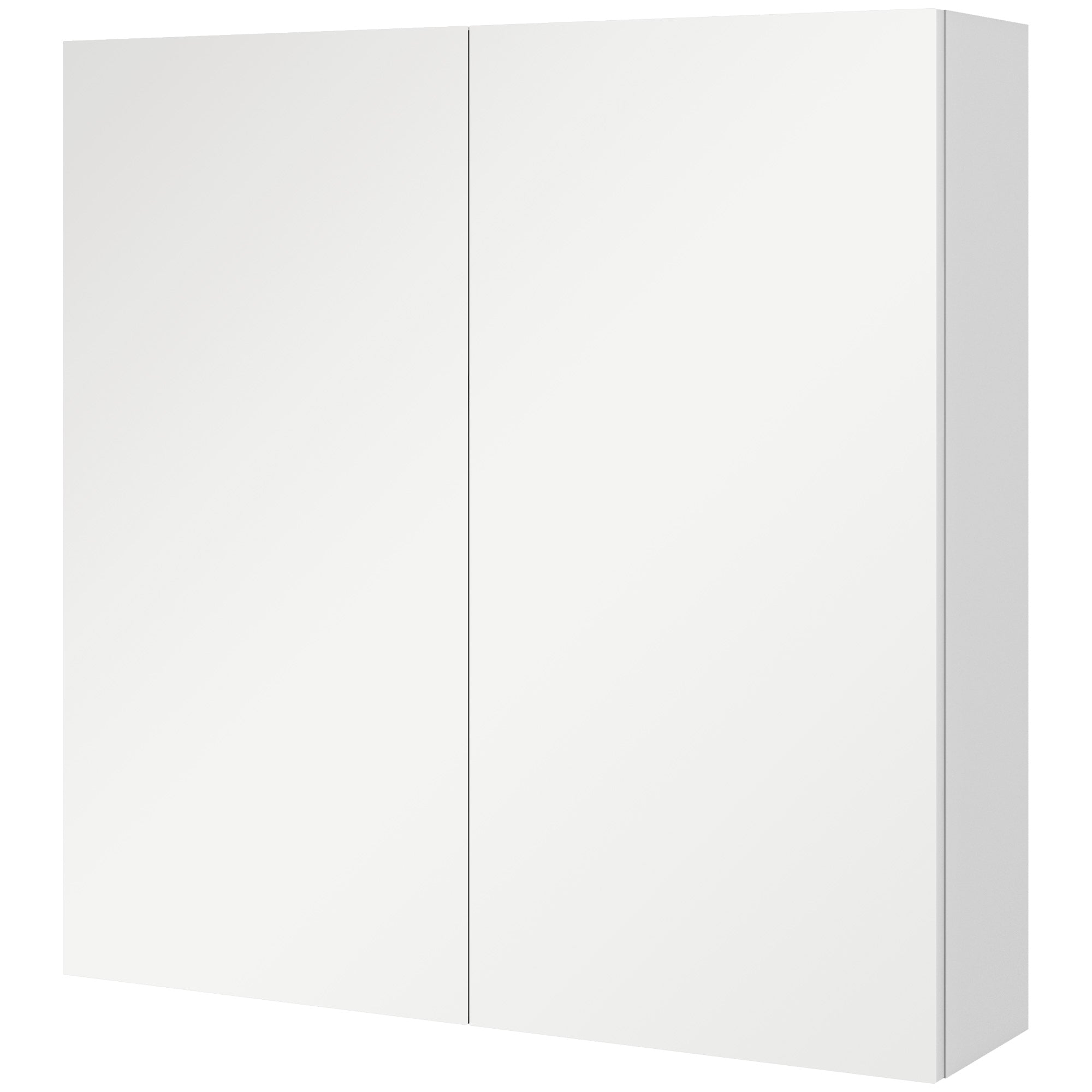 Armoire murale de salle de bain, placard de rangement, 3 niveaux, étagère réglable, 2 portes et miroirs, armoire suspendue, 60 x 15 x 60 cm, blanc
