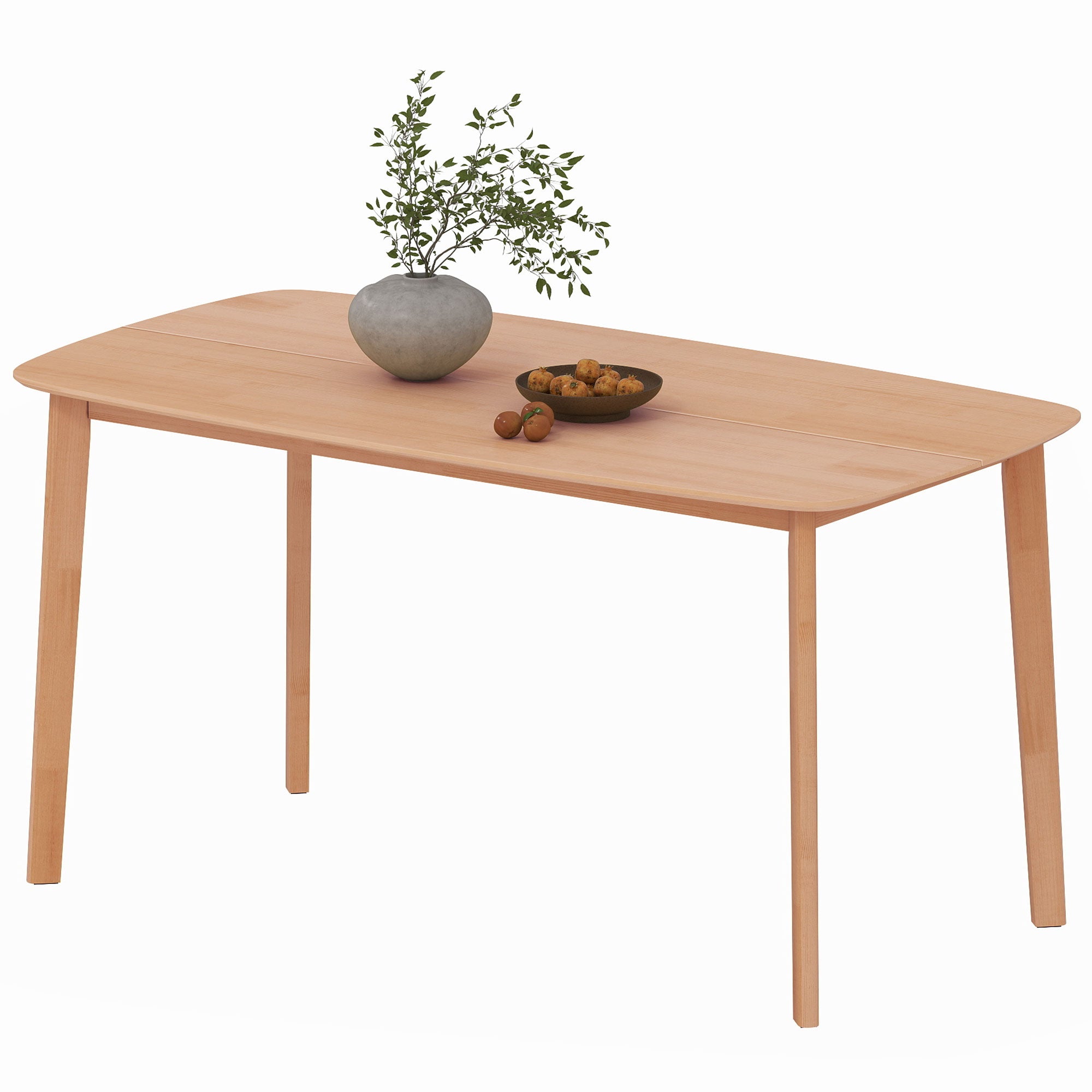 Table à manger rectangulaire pour 6 personnes table de cuisine 150 cm avec cadre en bois massif et grand plateau, pour salle à manger, salon, bureau, effet bois naturel