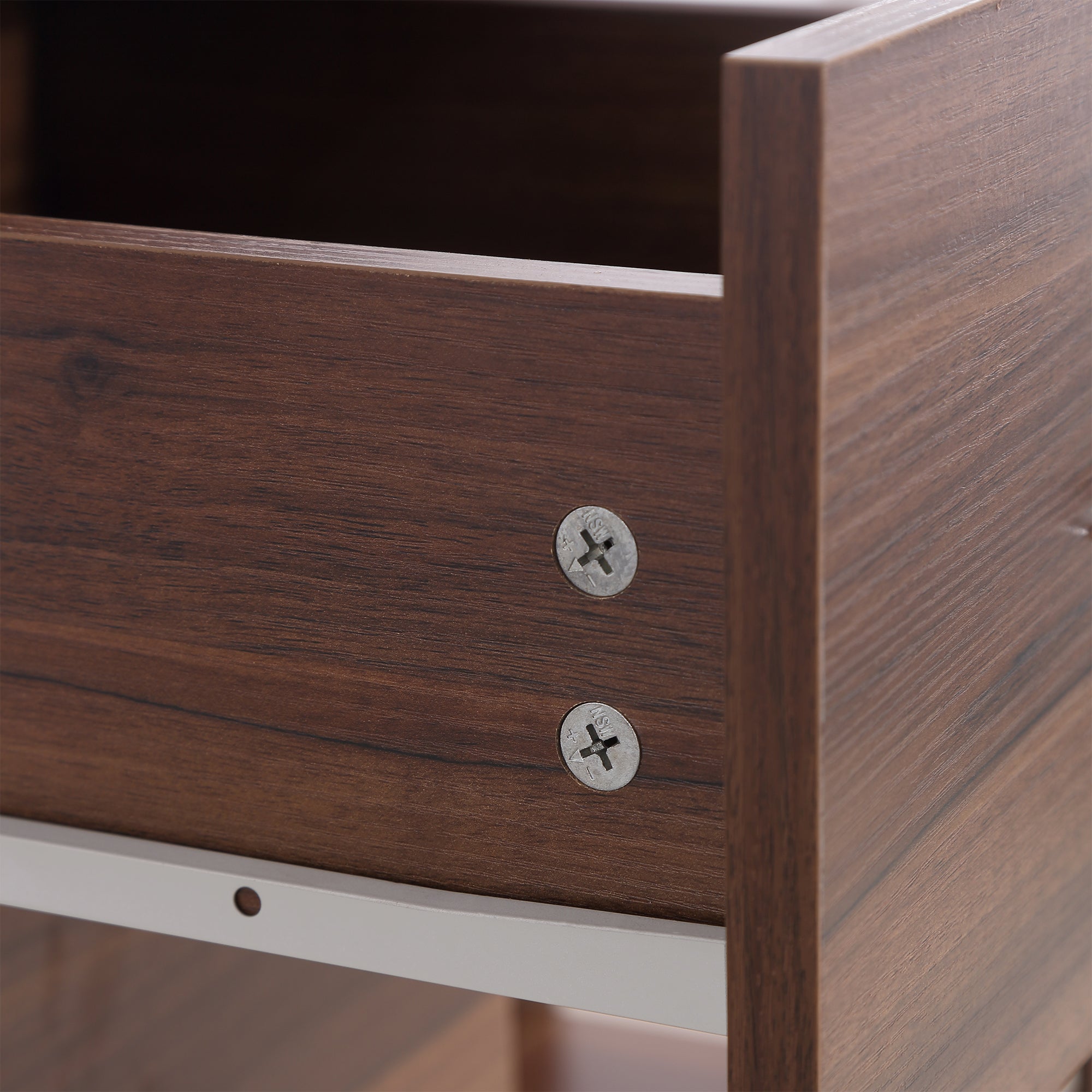 Bureau avec rangement, table informatique 120 x 50 cm, bureau d'ordinateur avec étagères et tiroirs, pour petits espaces, chambre à coucher, aspect noyer