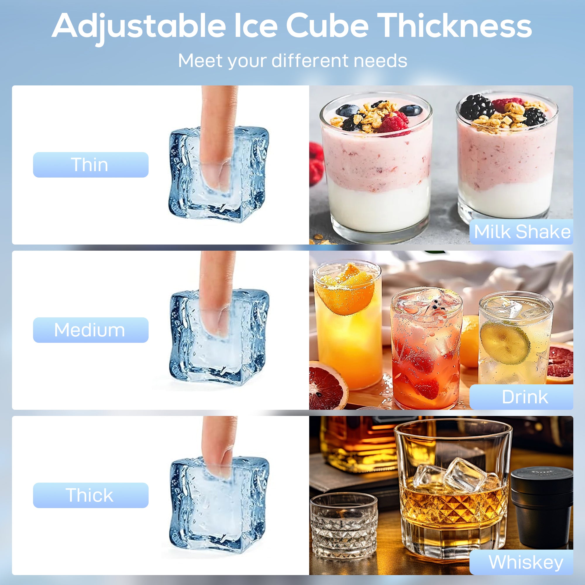 Machine à Glaçons Commerciale 36 kg/24H, Acier inoxydable, Ice Maker Professionnel, Capacité 7,5 kg, 36 Cubes par 10 Minutes, Nettoyage Automatique, Minuterie, à Encastrer ou à Poser, Argenté