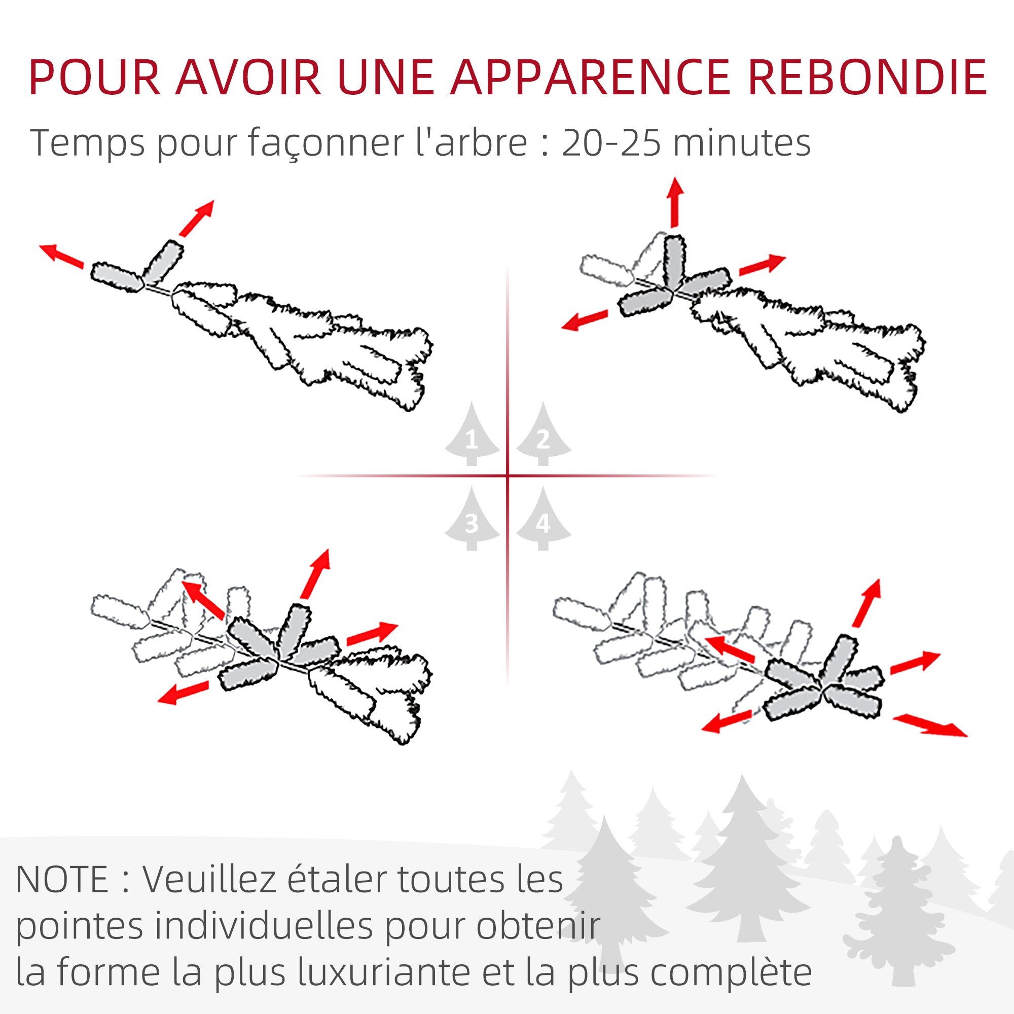 Sapin arbre de Noël artificiel 195 cm 556 branches avec 27 pommes de pin+ support pied pliable vert