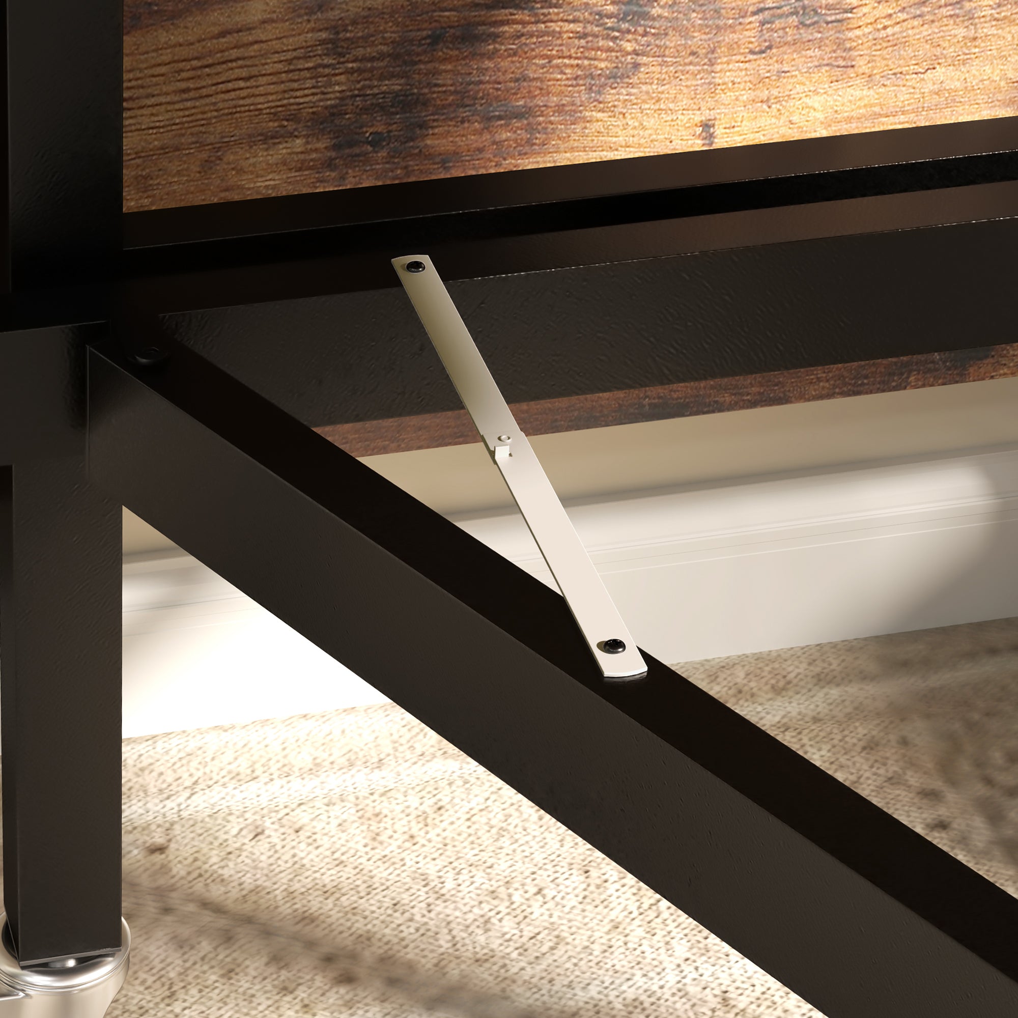 Table pliante cuisine, table à manger pliable, avec 2 abattants, 6 roues avec freins, pour 4-6 personnes, charge 100 kg, pieds en acier, 120 x 80 x 73 cm, brun rustique