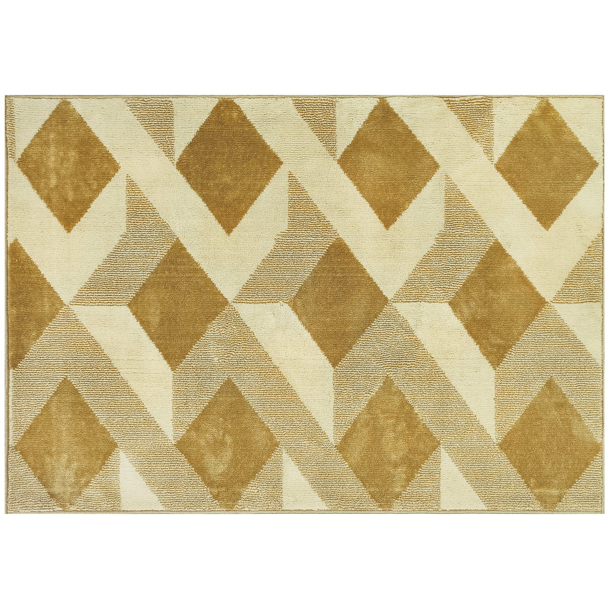 Tapis salon 170 x 120 cm tapis à poils courts, lavable en machine, hypoallergénique, pour salon, chambre à coucher, bureau, jaune