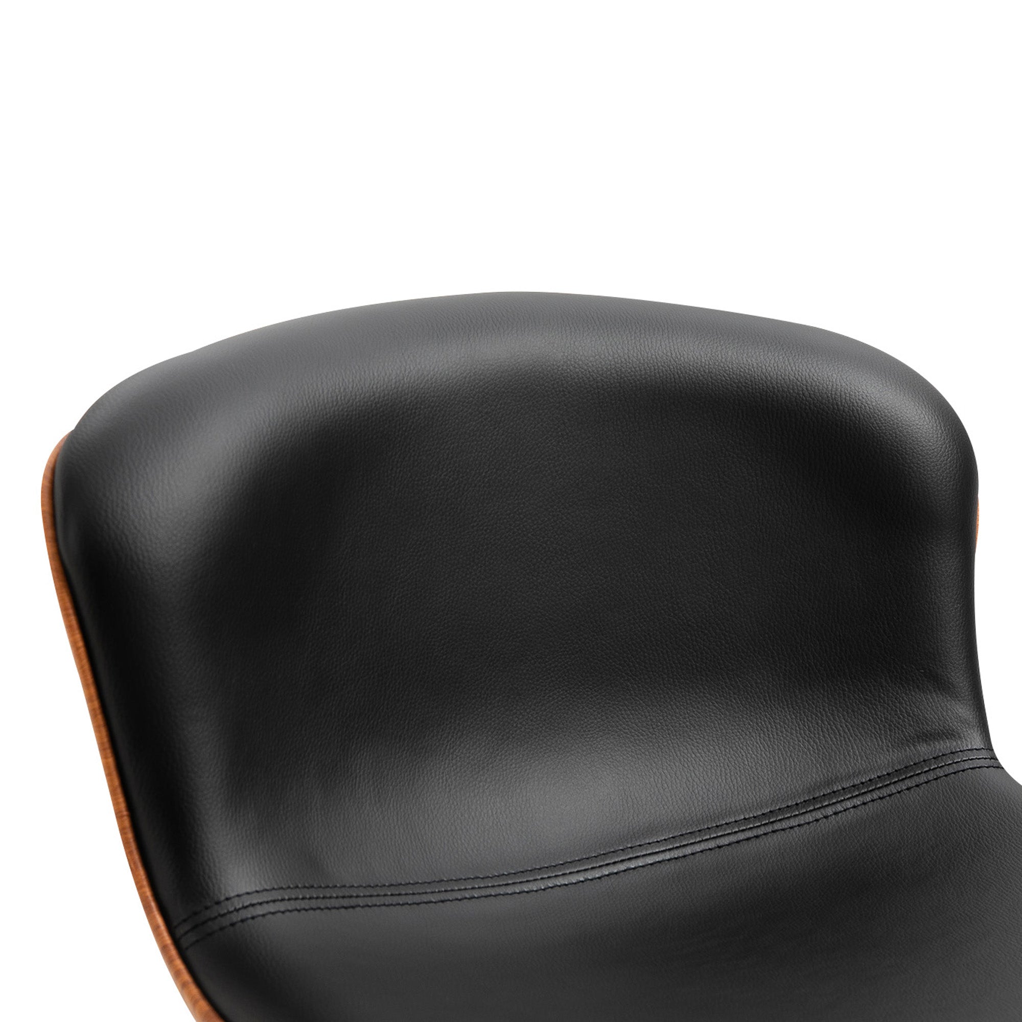 Lot de 2 Tabouret de Bar Design Contemporain Hauteur d'assise réglable 64-85 cm pivotant 360° revêtement synthétique Noir Imitation Bois