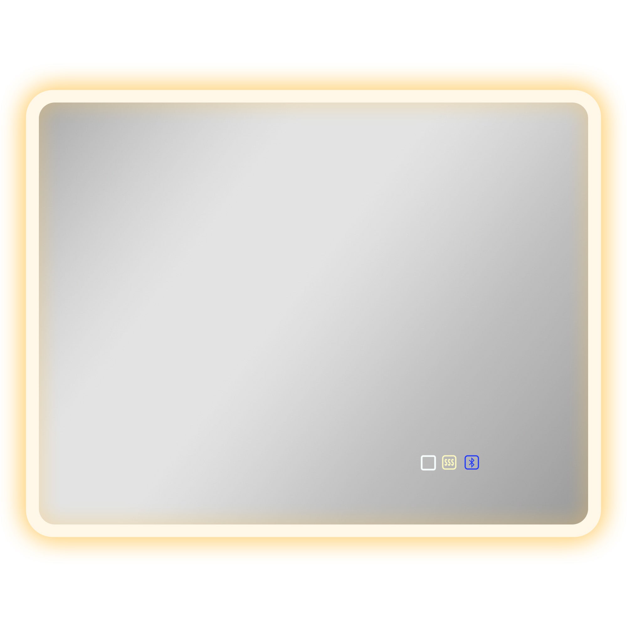 Miroir salle de bain bluetooth 70 x 90 cm, miroir lumineux salle de bain mural avec éclairage LED, interrupteur tactile, lumière réglable 3 couleurs, anti-buée, mémoire - argent