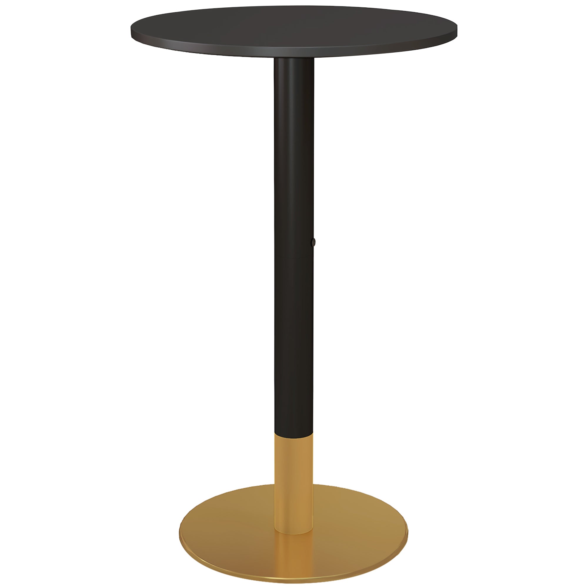 Table de bar ronde table de bistro mange-debout table de cuisine style contemporain cadre en acier dim. 60L x 60l x 102H cm noir