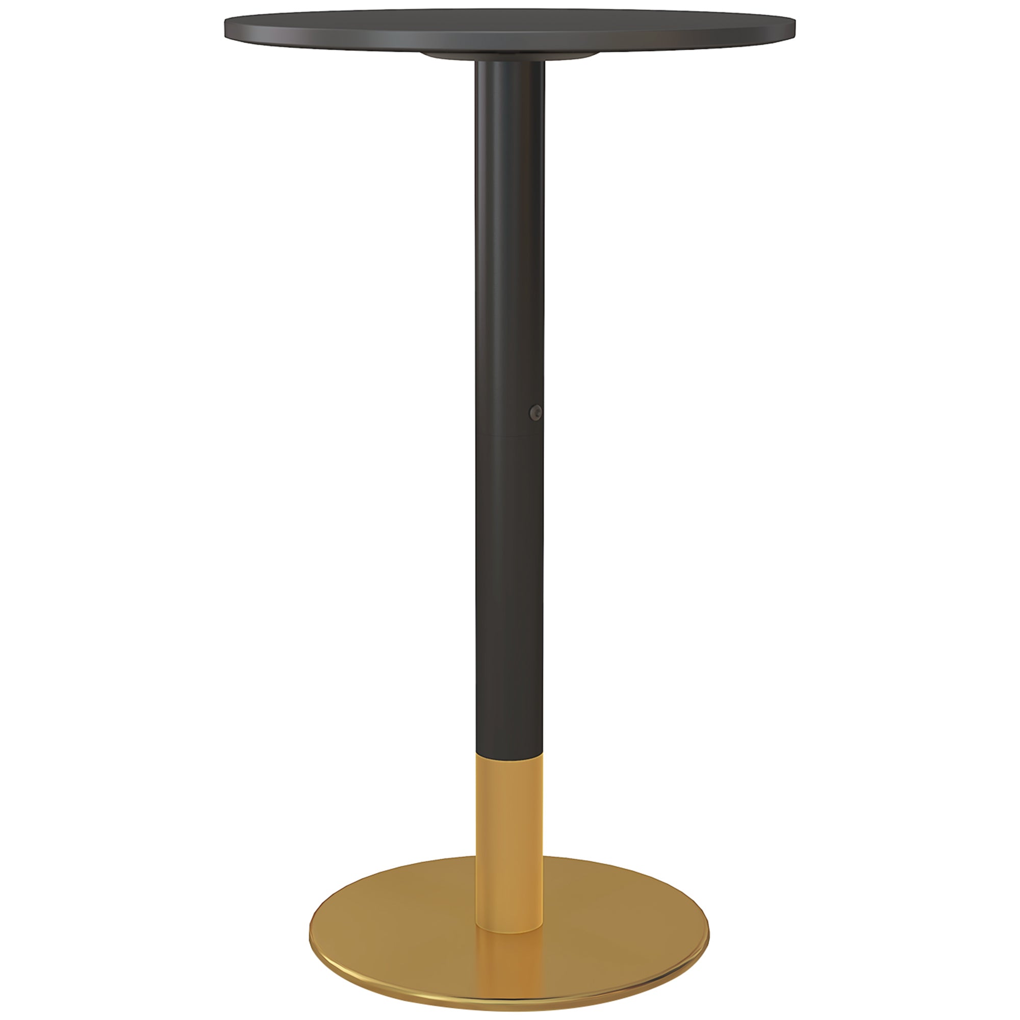 Table de bar ronde table de bistro mange-debout table de cuisine style contemporain cadre en acier dim. 60L x 60l x 102H cm noir