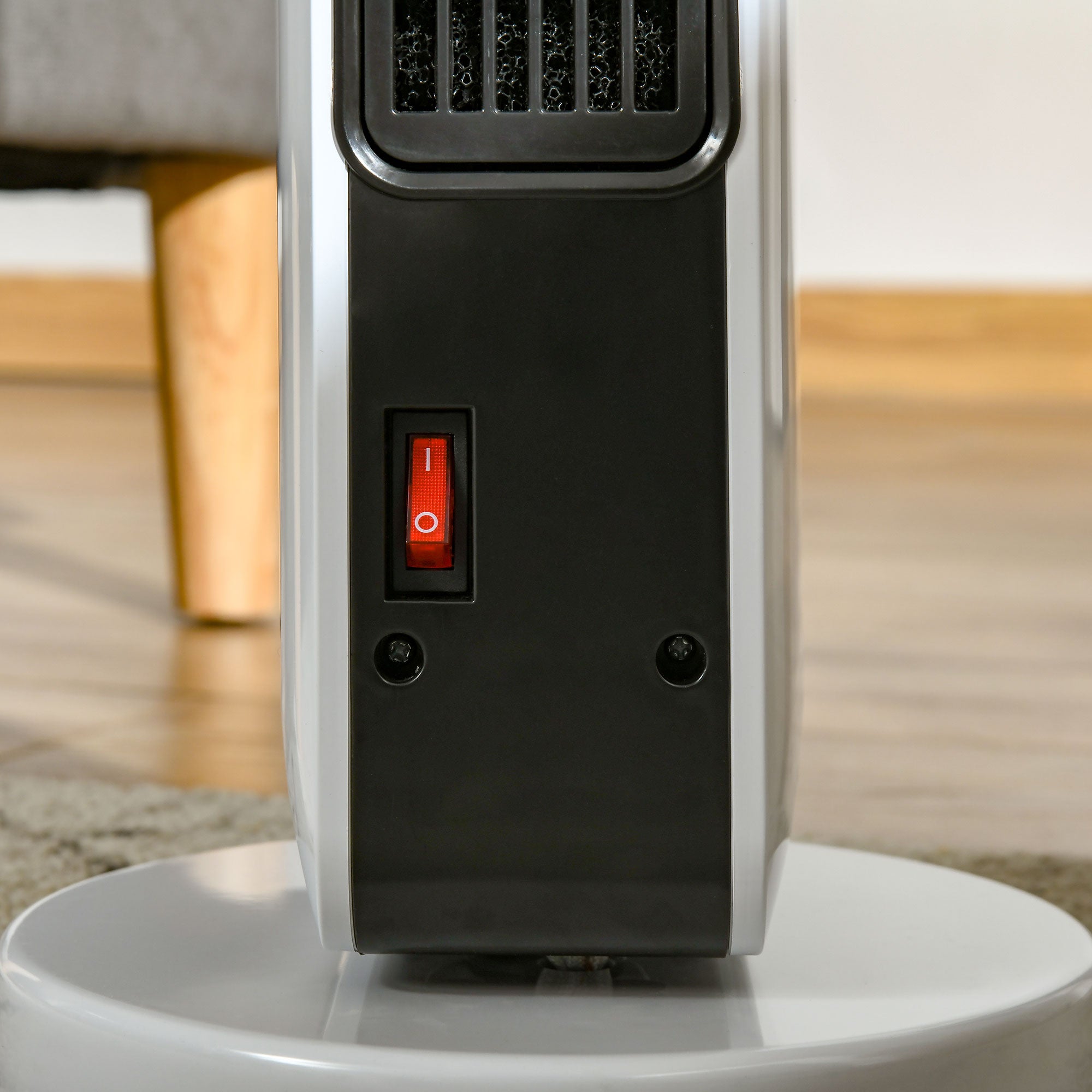 Radiateur électrique Chauffage soufflant oscillant 1100/2200 W, céramique PTC, télécommande incluse, chauffage d'appoint, minuterie 8h, 21 x 21 x 73 cm