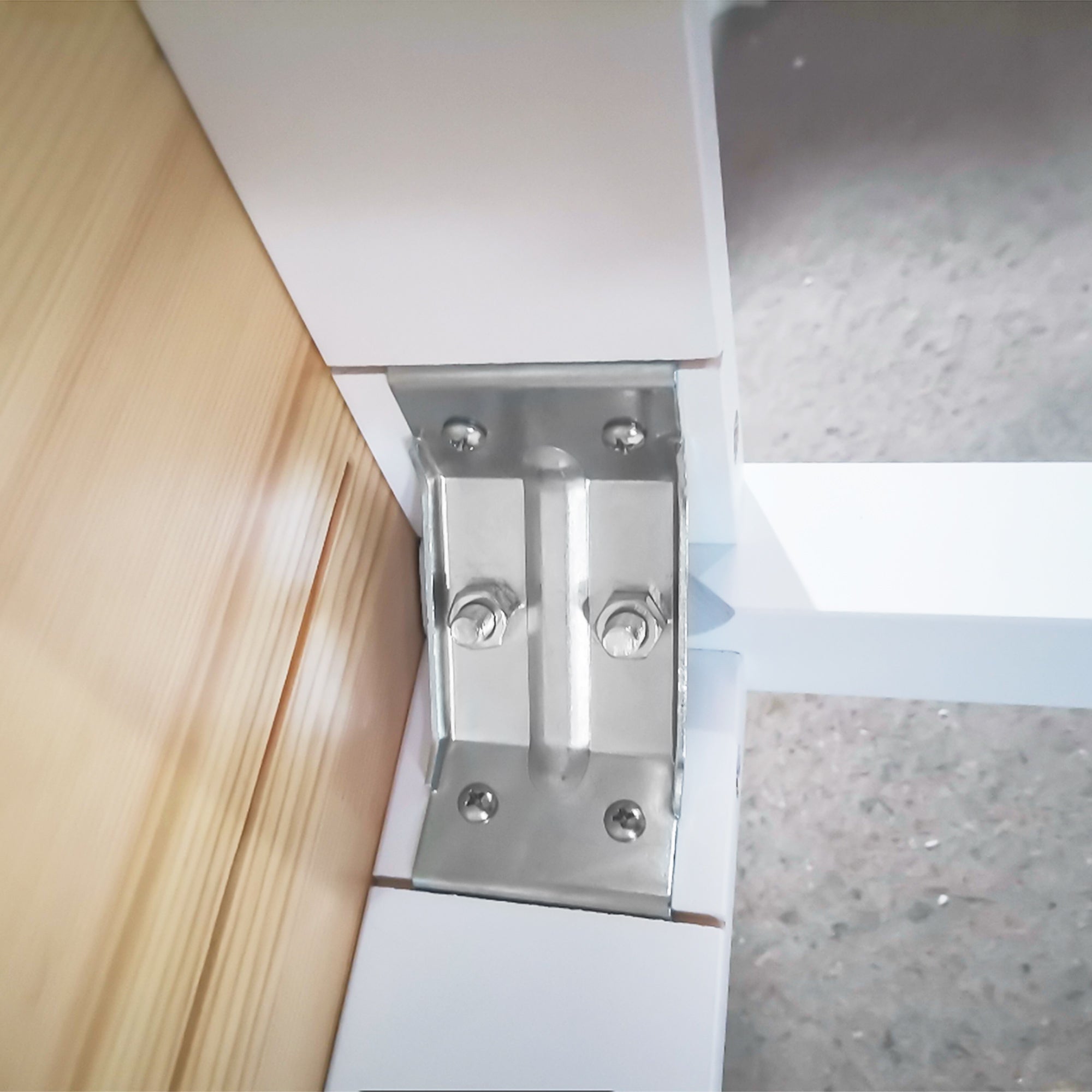 Table à manger, table de cuisine, structure en bois massif, 4 personnes, table de salle à manger, design vintage, 120 cm, naturel et blanc