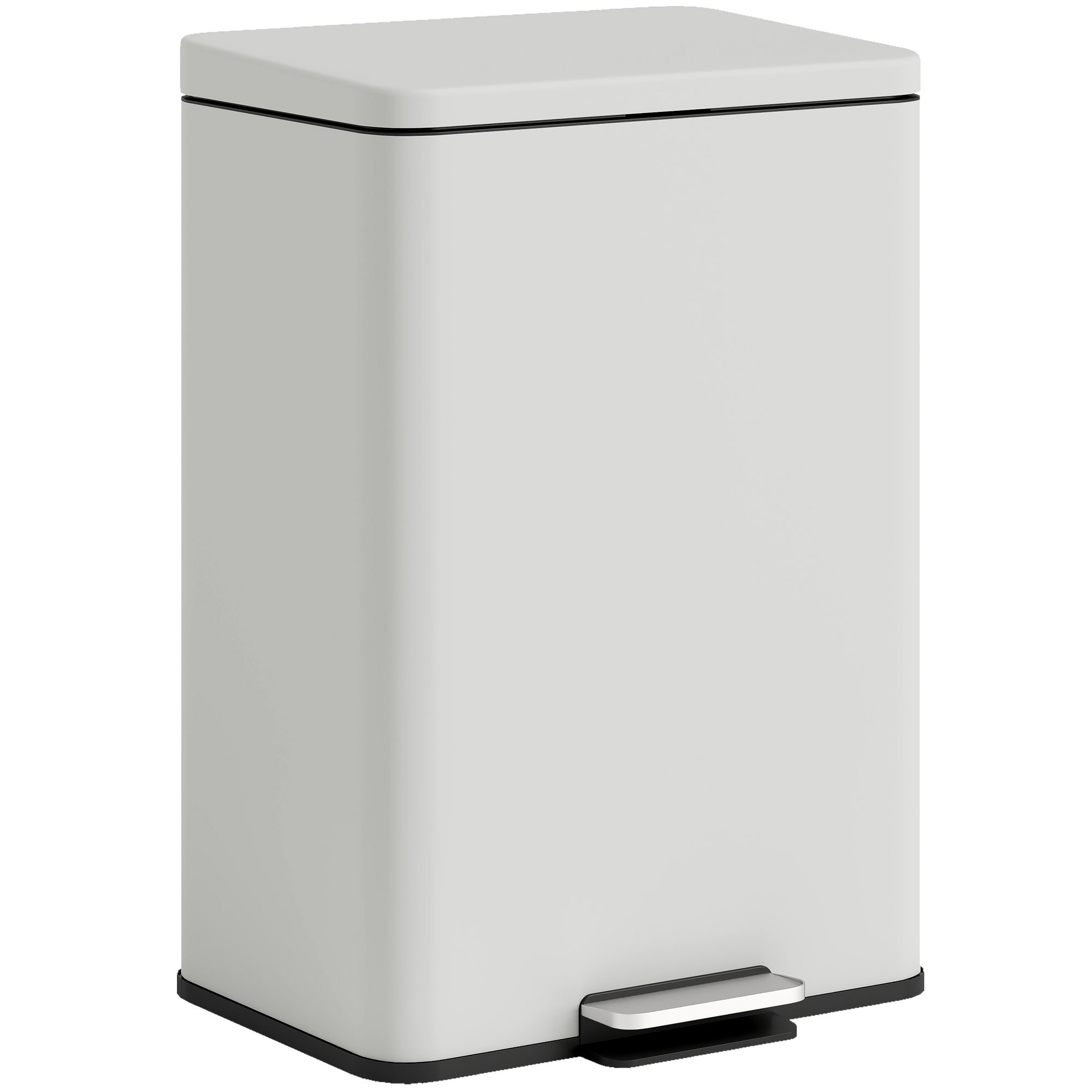 Poubelle de Cuisine 20 L, Poubelle avec Pédale, Couvercle à Fermeture Douce en Métal, Seau Intérieur Amovible, Anti-Traces, pour Cuisine, Maison, Bureau, Crème