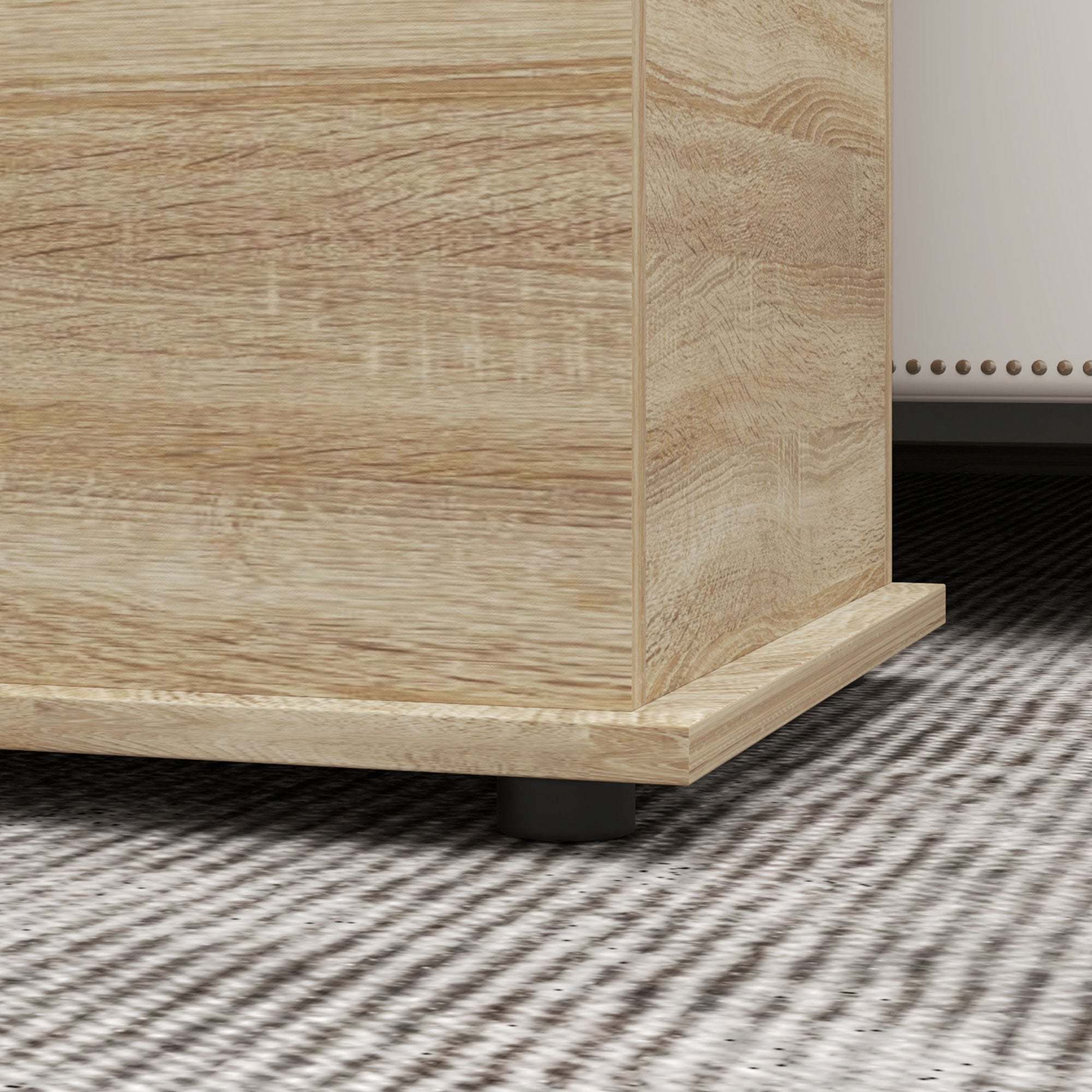 Coffre de rangement, banc de rangement avec couvercle rabattable et charnières de sécurité, banc chaussures, meuble d'entrée, couloir, chambre, salon, 100 x 40 x 40 cm, effet bois naturel