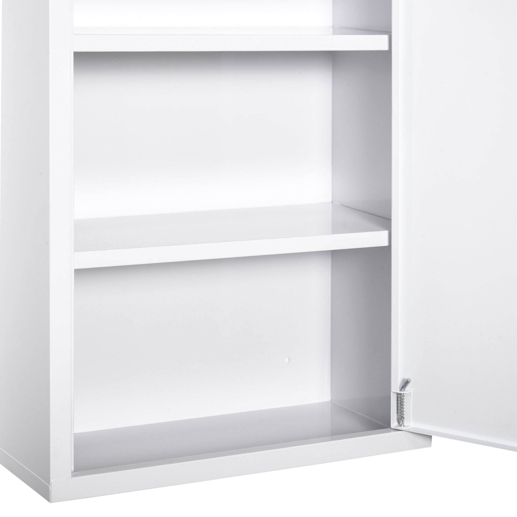 Armoire à Pharmacie 2 étagères 3 Niveaux verrouillable dim. 40L x 18l x 60H cm 2 clés métal Blanc