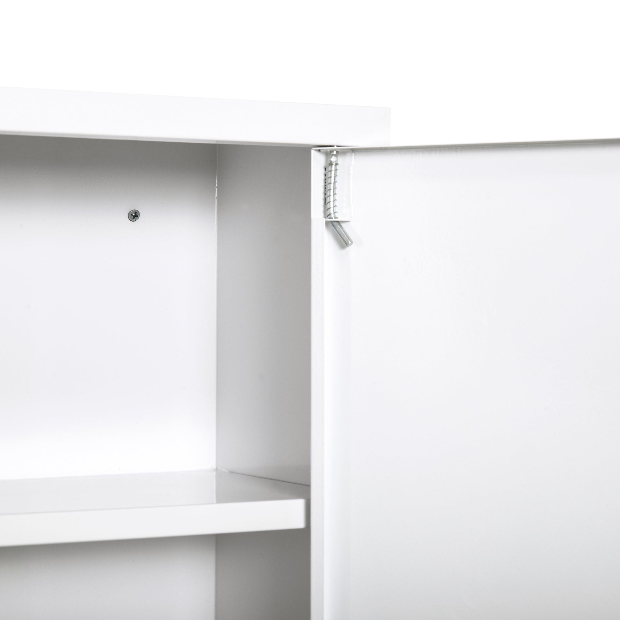 Armoire à Pharmacie 2 étagères 3 Niveaux verrouillable dim. 40L x 18l x 60H cm 2 clés métal Blanc