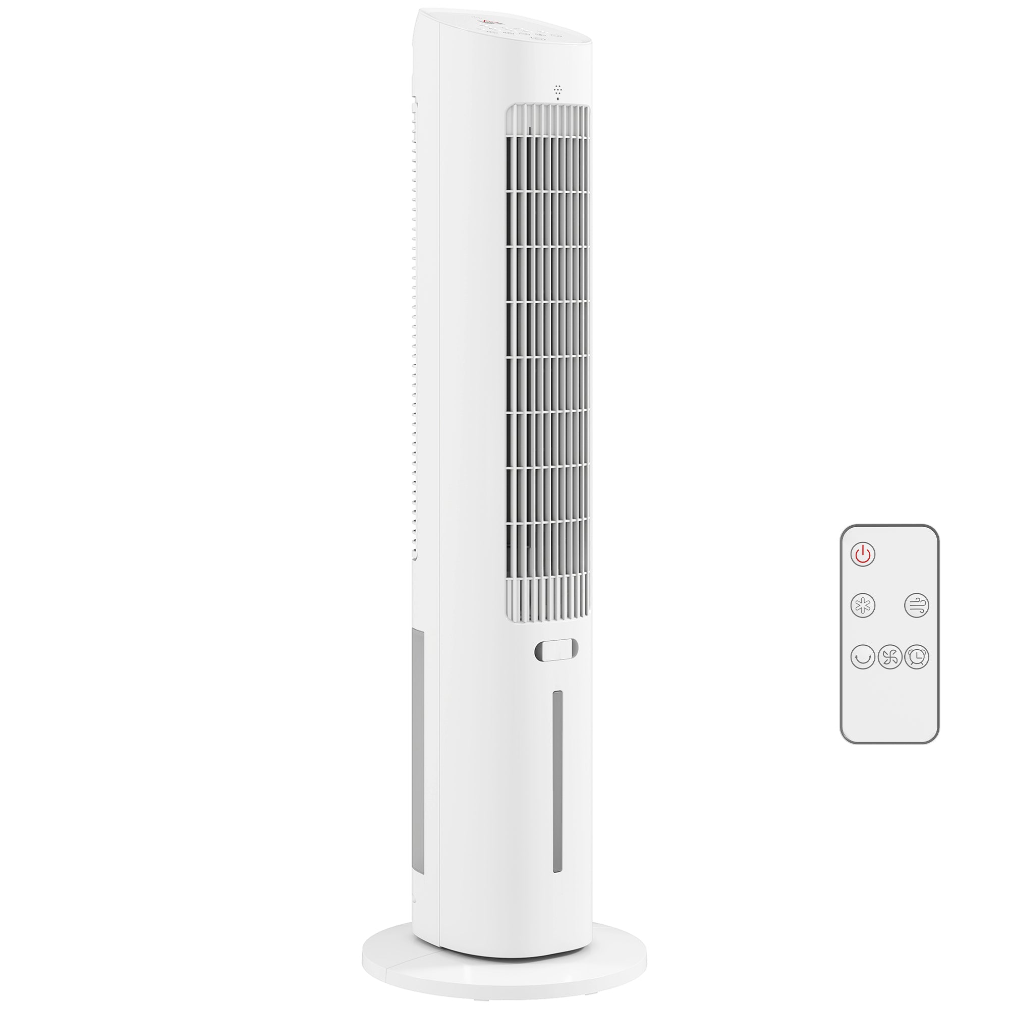 Refroidisseur d'air colonne 3 en 1 refroidisseur humidificateur et ventilateur, oscillation 48°, 3 vitesses 3 modes, réservoir d'eau 3L, blocs de glace, télécommande, pour chambre bureau, blanc