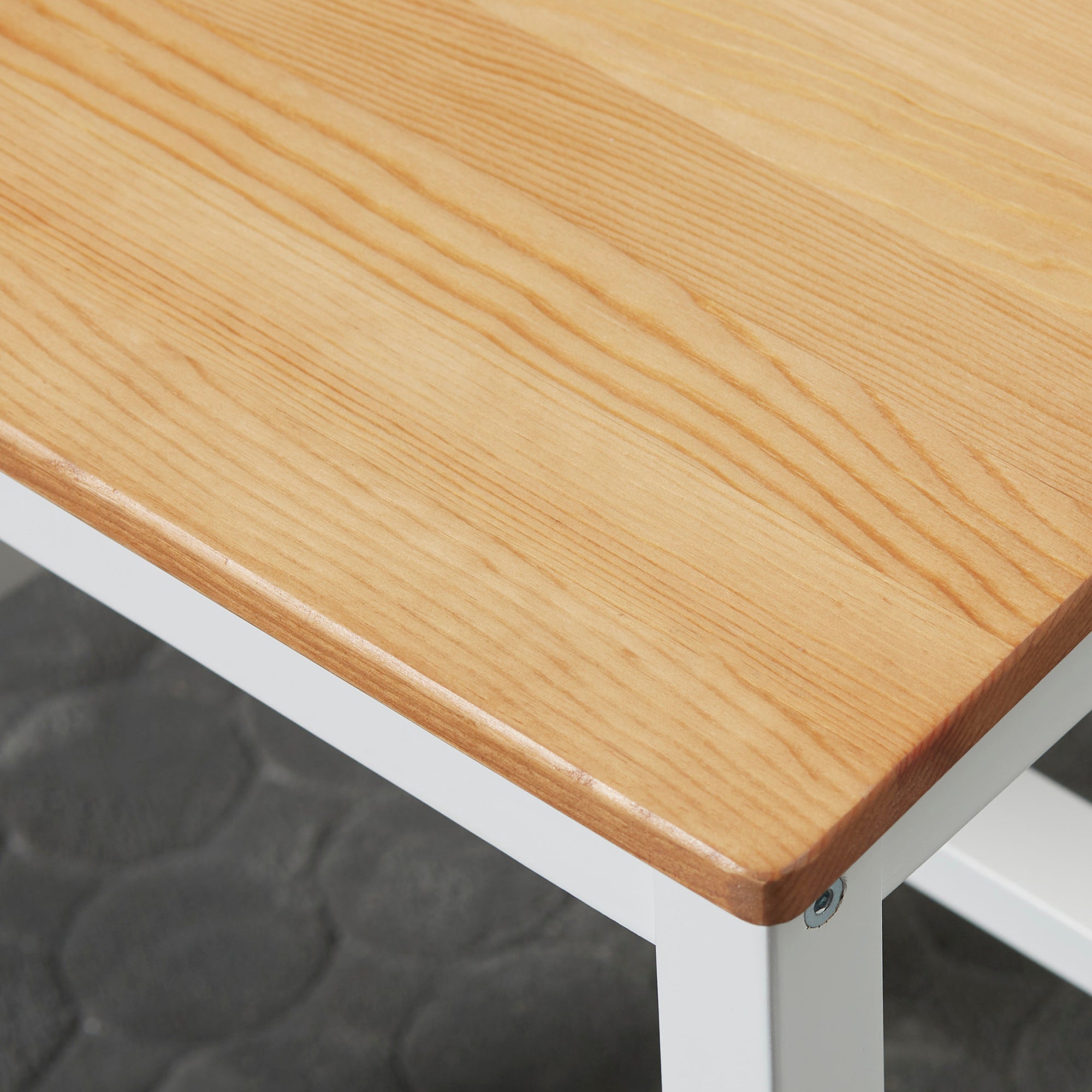 Lot de 2 chaises de salle à manger, chaises de cuisine, style maison de campagne, dossier haut, cadre en bois de pin, pour salon, chambre, cuisine, chêne et blanc