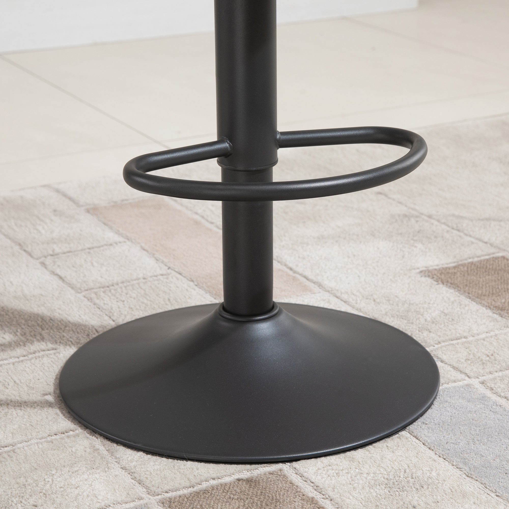 Lot de 2 tabourets de Bar Vintage réglable pivotant avec Repose-Pied PU Marron surpiqûre Orange