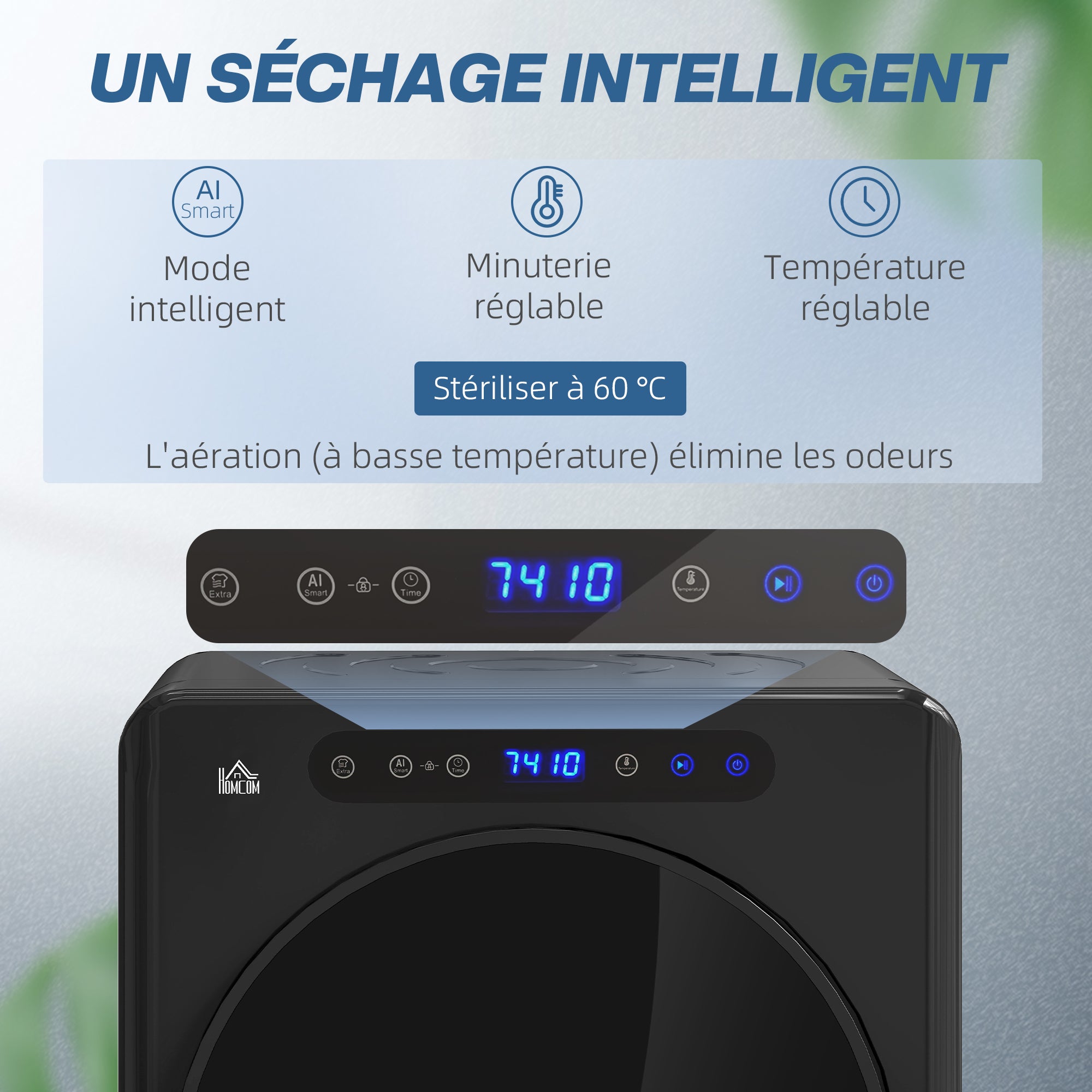Sèche linge à évacuation compact, sèche-linge électrique 1000 W 3 Kg avec 6 modes de séchage, cuve en acier inoxydable, charge frontale, minuterie, pour appartement, maison, camping-cars, noir