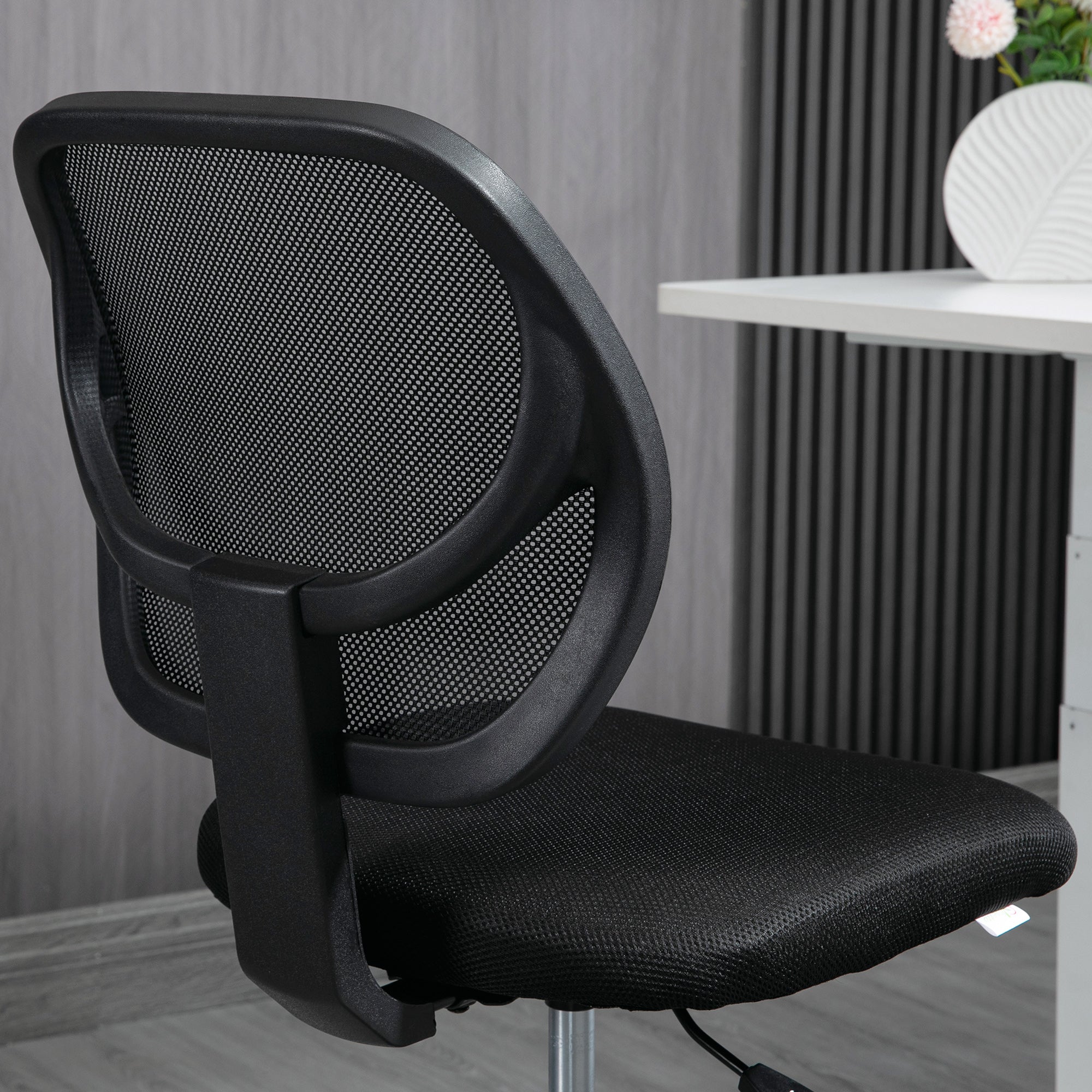 Chaise de bureau assise haute fauteuil de bureau en maille assise ergonomique hauteur réglable 50-70 cm avec repose-pied pivotant 360° noir