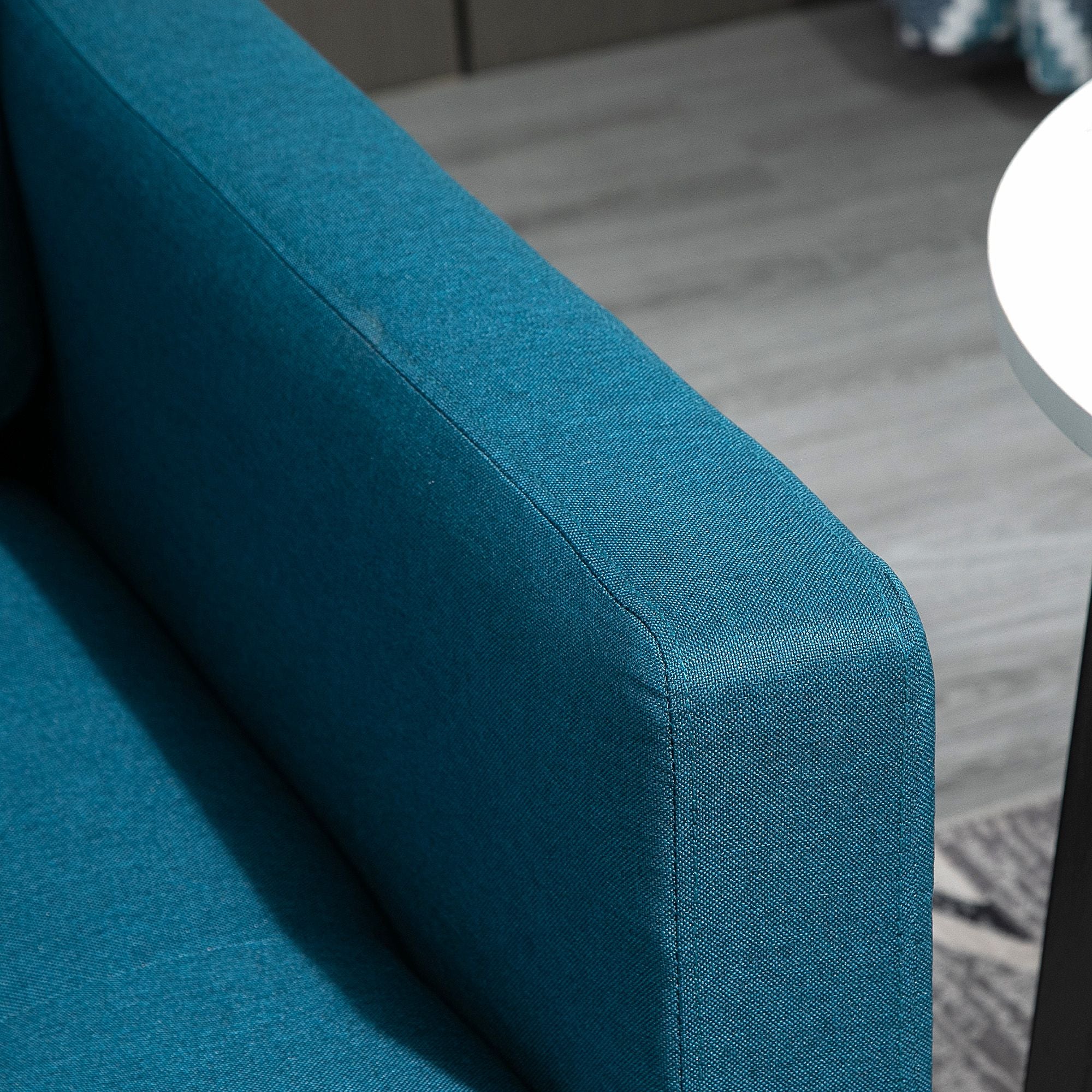 Canapé Convertible 3 Places Design Contemporain Dossier inclinable indépendamment 3 Positions Lin Bleu Canard